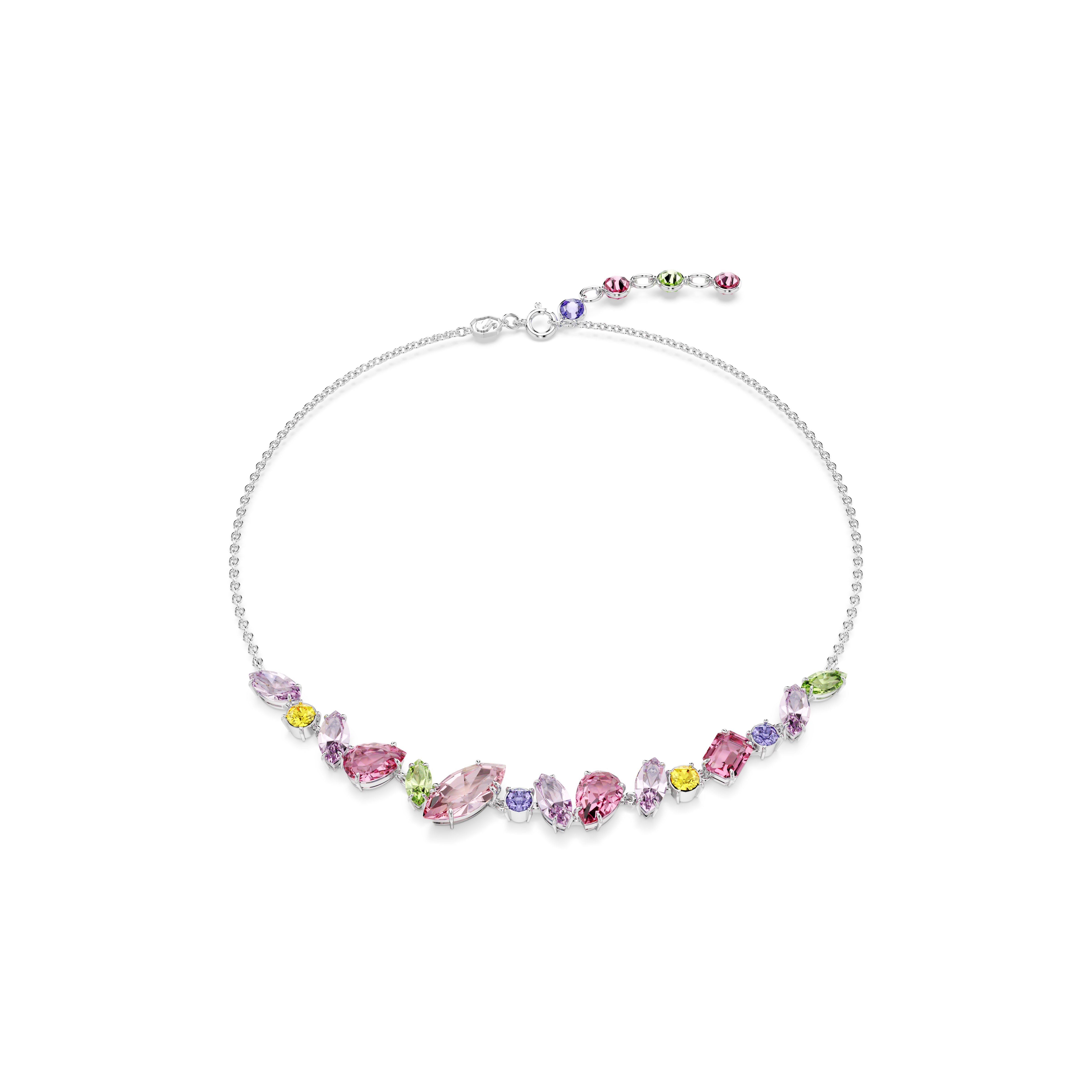 Swarovski Gema necklace, Mixed cuts, Multicolored, Rhodium plated 5658398