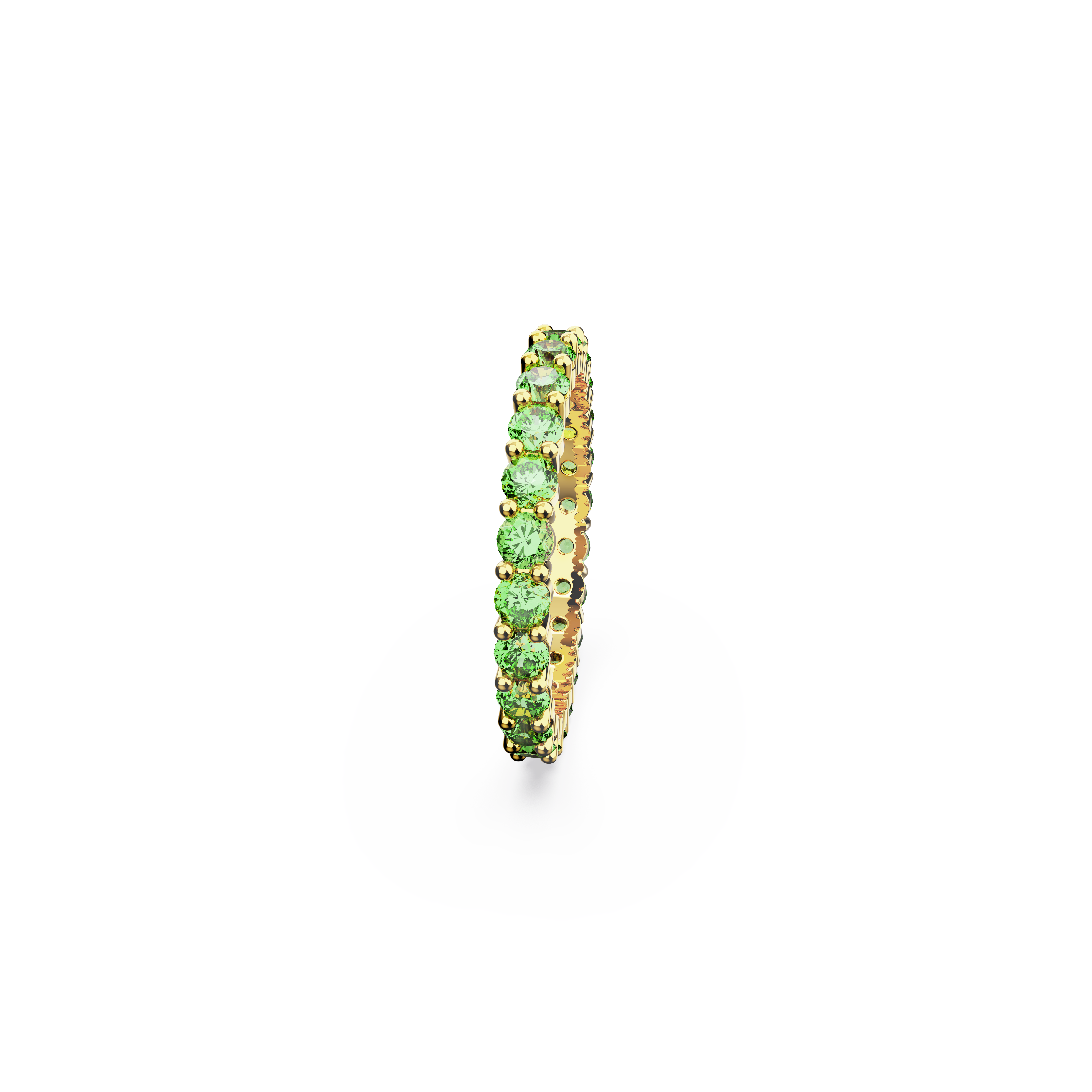 SWAROVSKI MATRIX RING, ROUND CUT, GREEN, GOLD-TONE PLATED