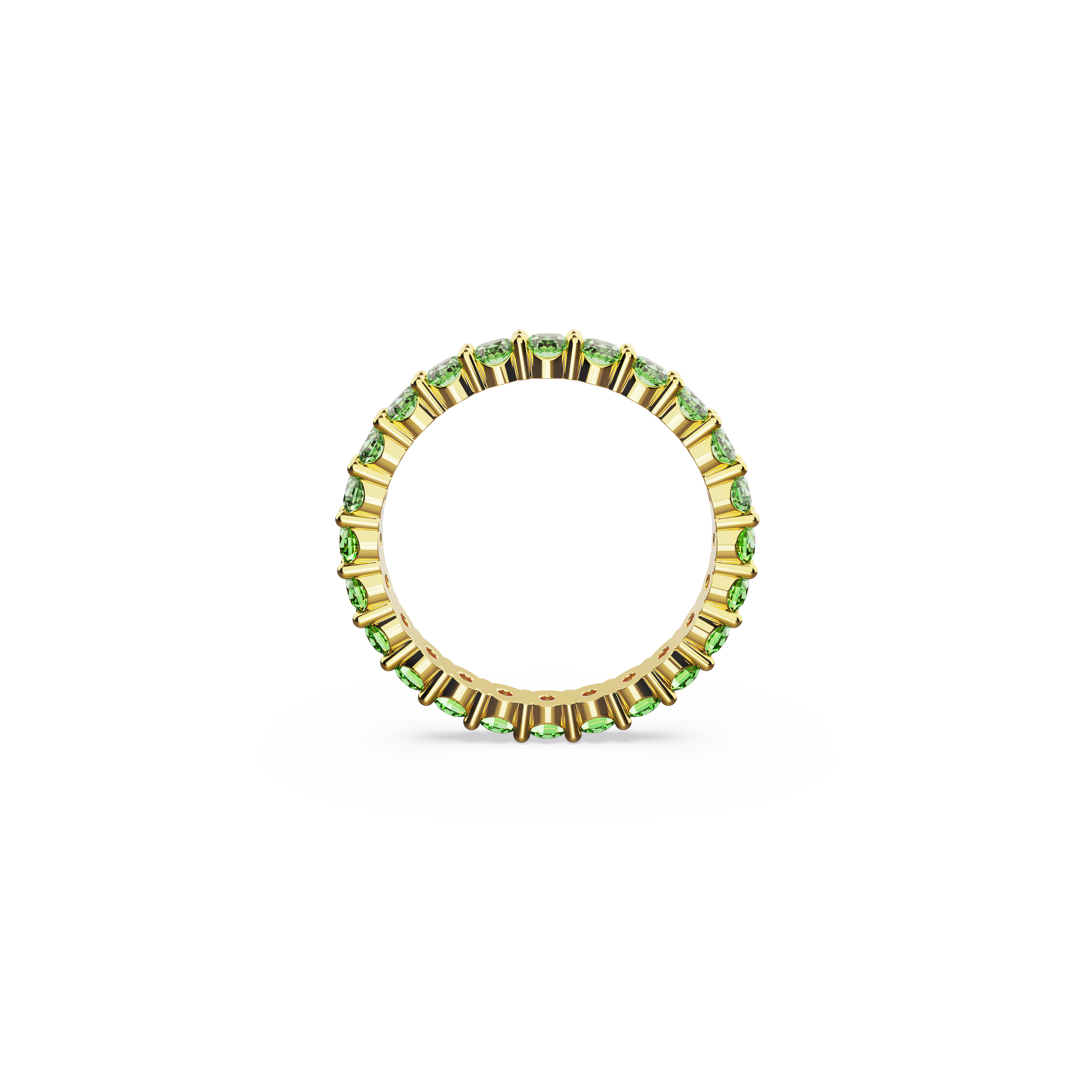 SWAROVSKI MATRIX RING, ROUND CUT, GREEN, GOLD-TONE PLATED