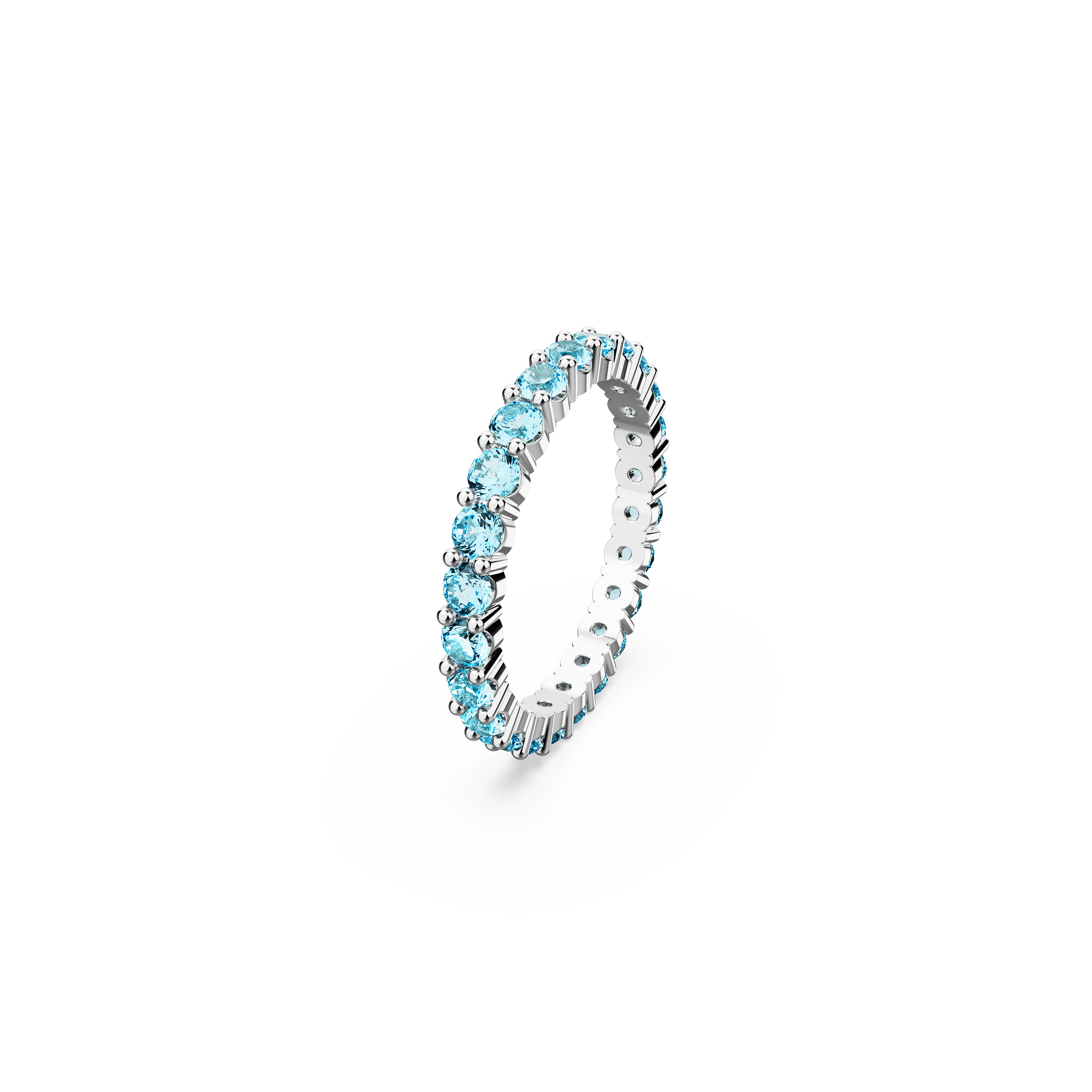 SWAROVSKI MATRIX RING, ROUND CUT, BLUE, RHODIUM PLATED