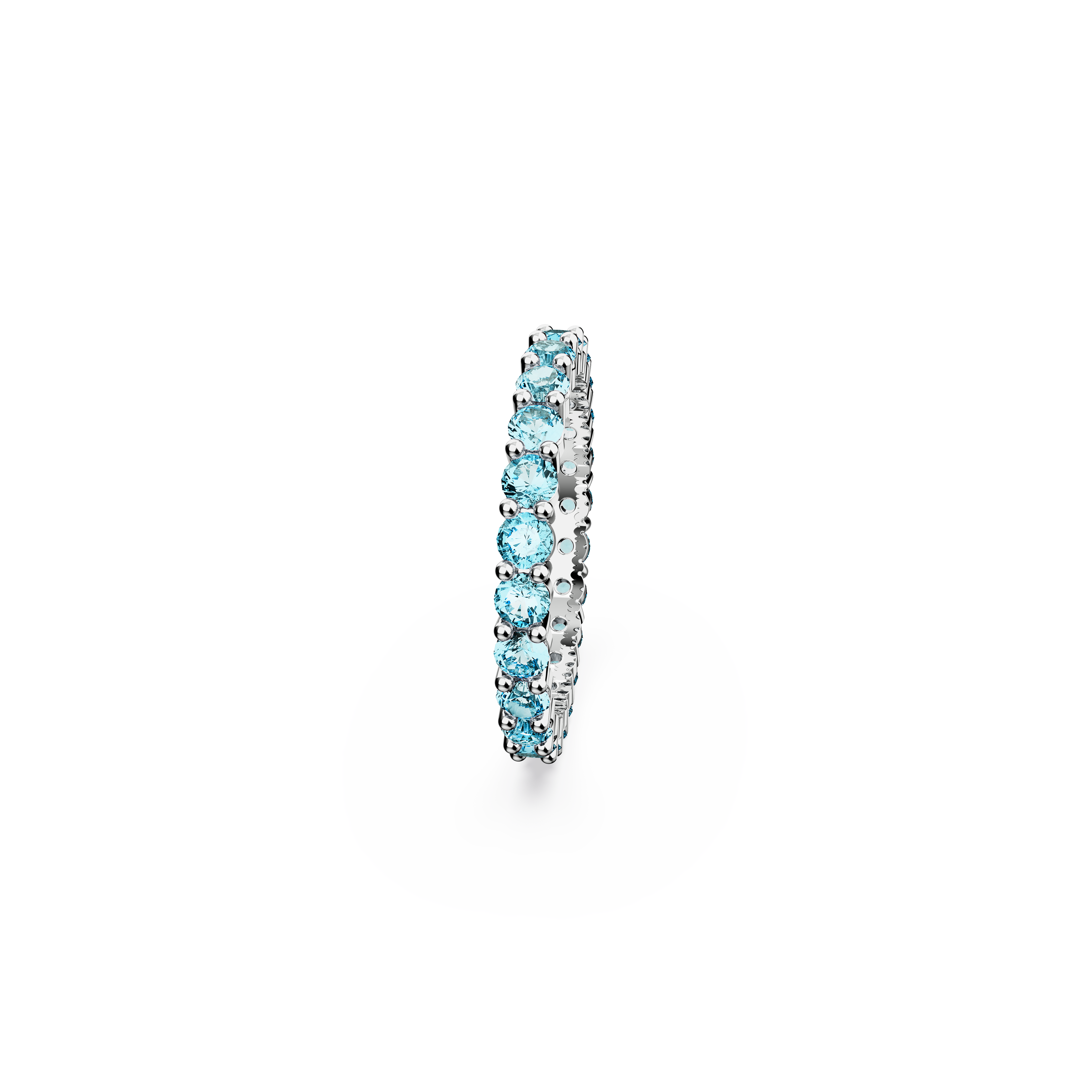 SWAROVSKI MATRIX RING, ROUND CUT, BLUE, RHODIUM PLATED