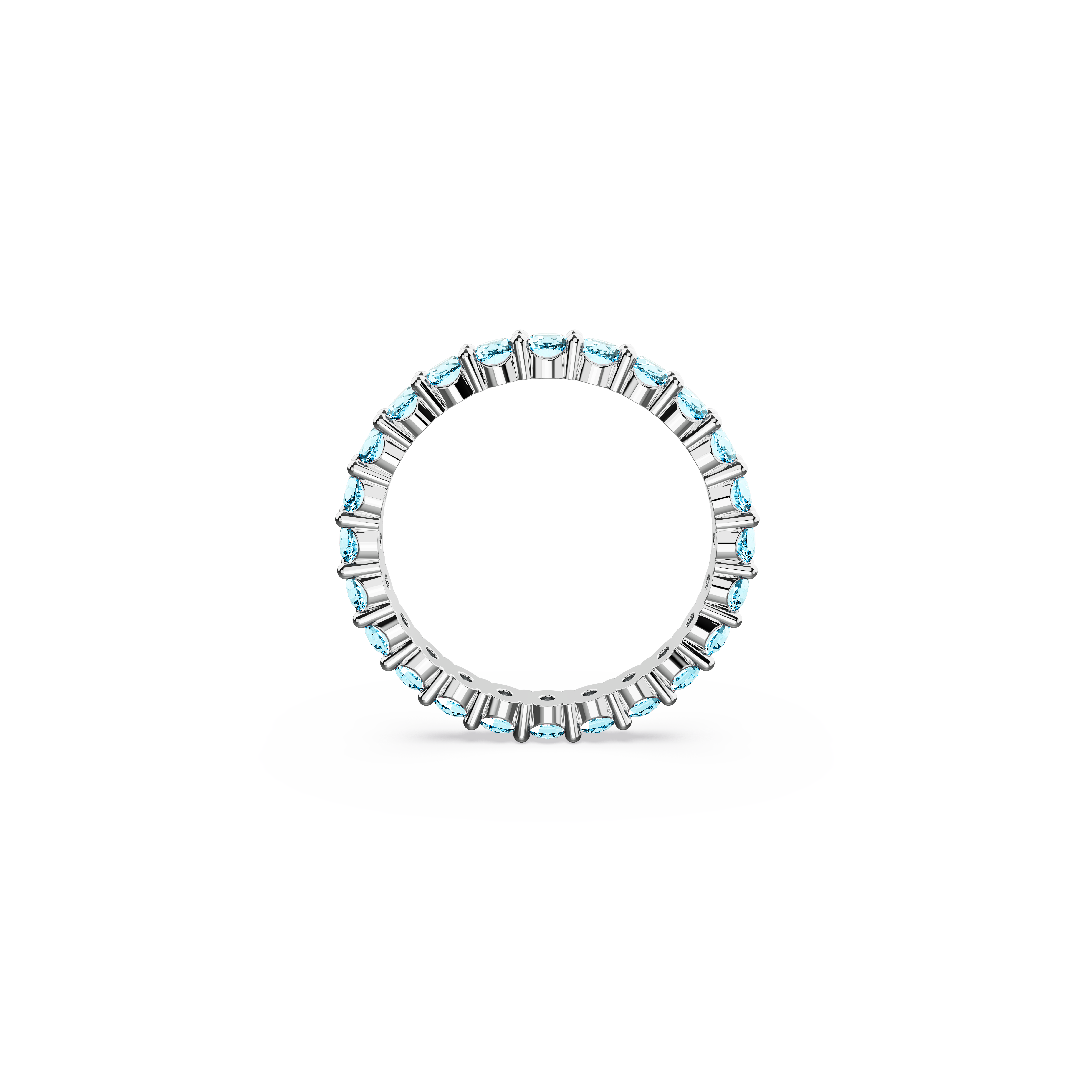 SWAROVSKI MATRIX RING, ROUND CUT, BLUE, RHODIUM PLATED