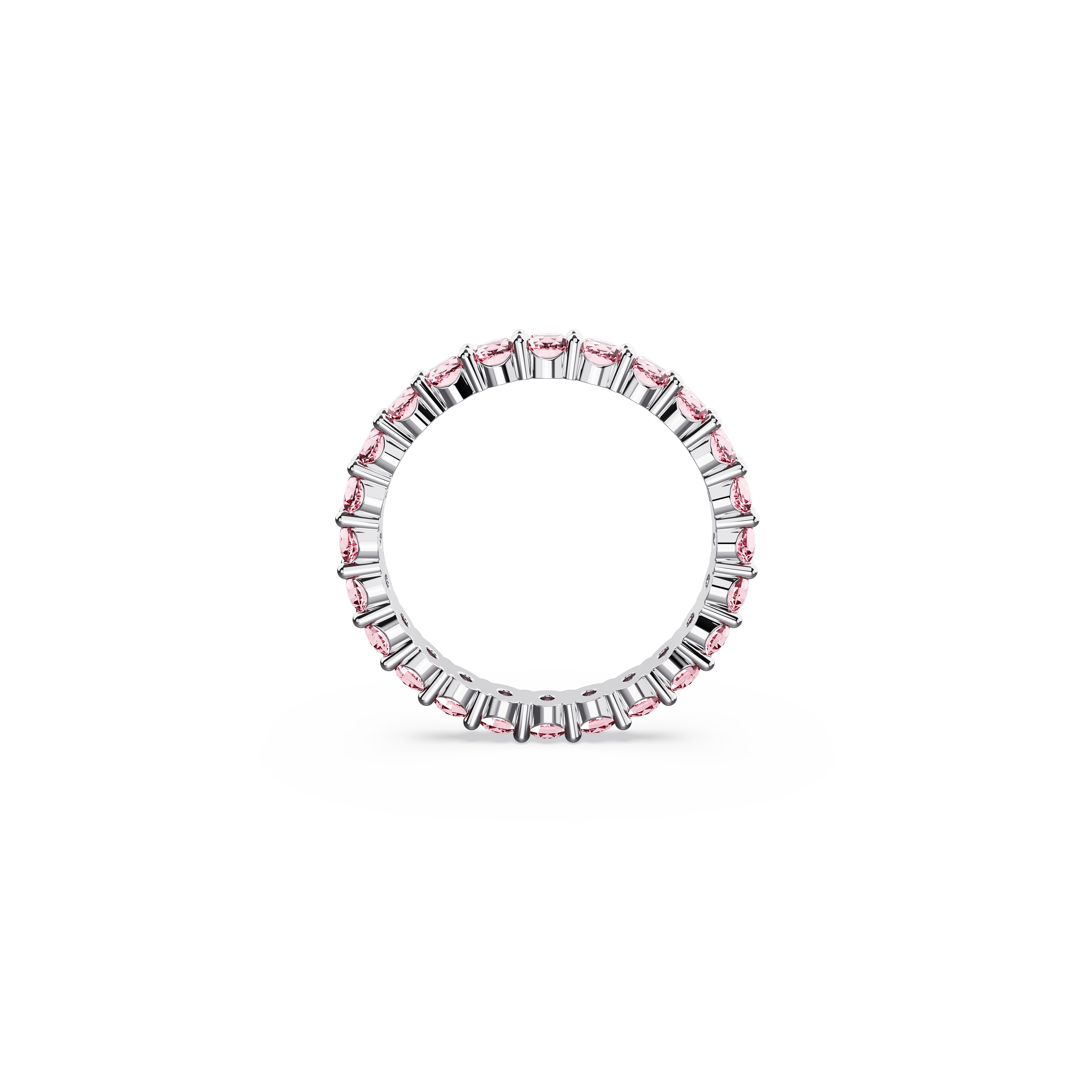 SWAROVSKI MATRIX RING, ROUND CUT, PINK, RHODIUM PLATED