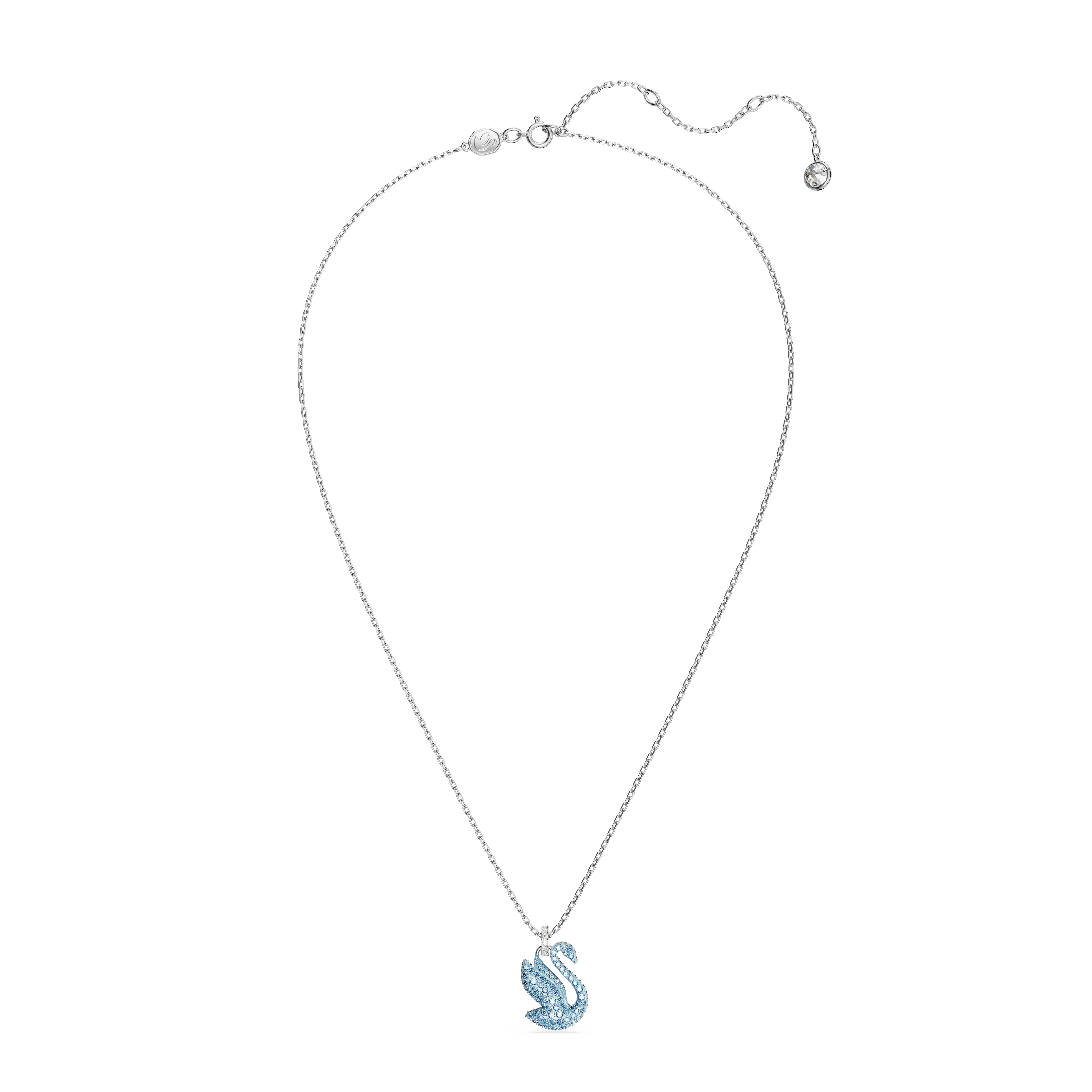 SWAROVSKI SWAROVSKI ICONIC SWAN PENDANT, SWAN, MEDIUM, BLUE, RHODIUM PLATED 5660594