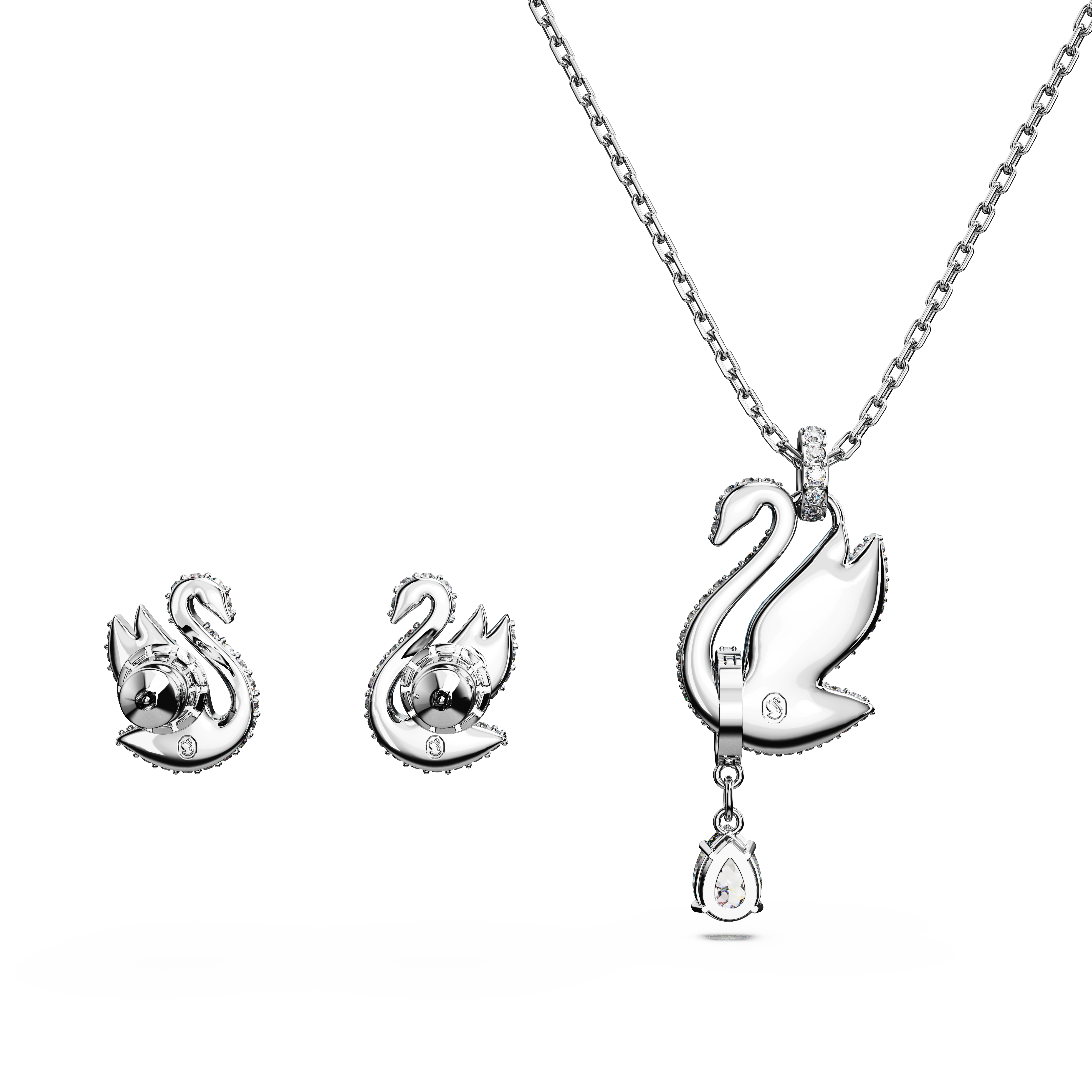 SWAROVSKI SWAROVSKI ICONIC SWAN SET, SWAN, BLUE, RHODIUM PLATED 5660597