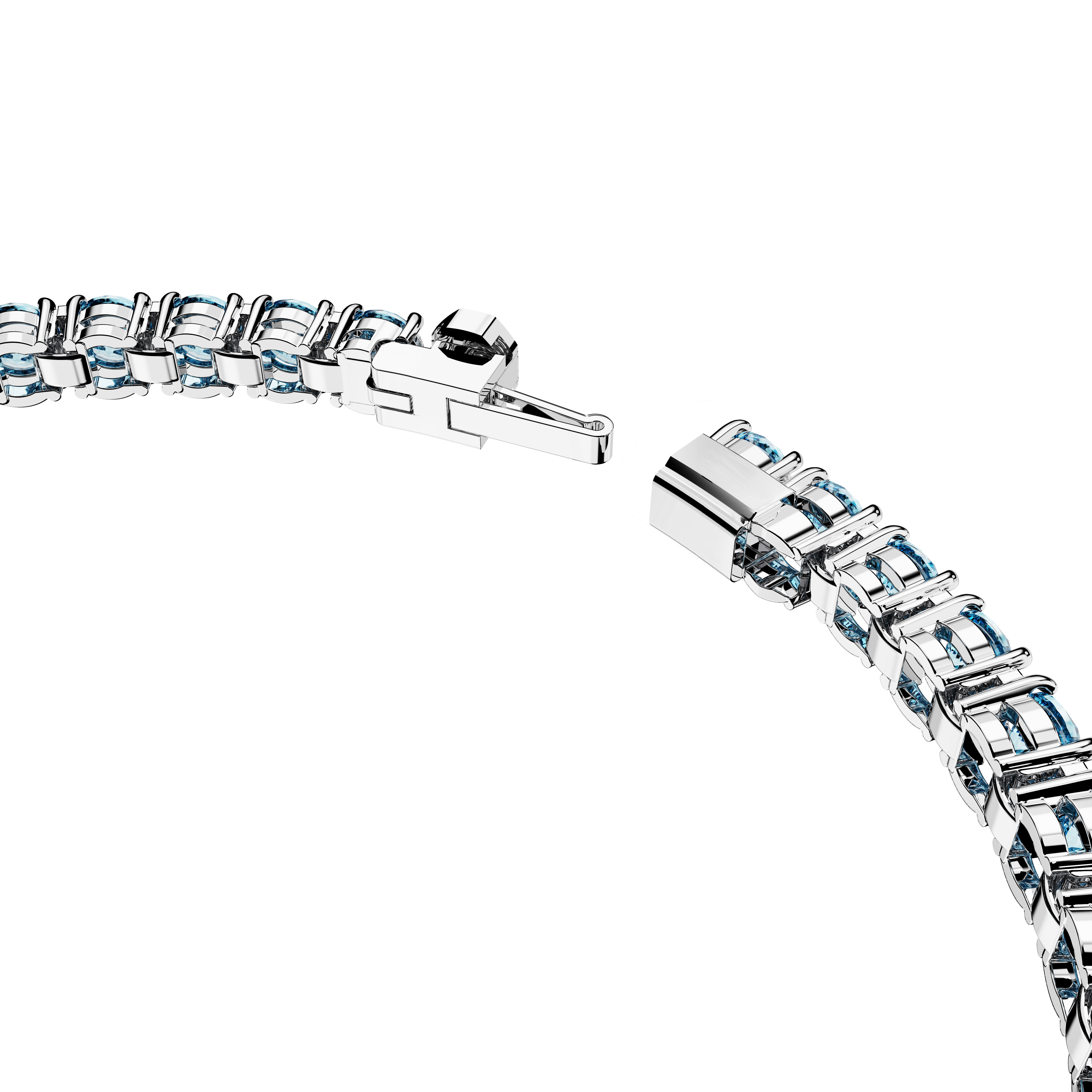 Swarovski Matrix Tennis bracelet, Round cut, Blue, Rhodium plated 5660914