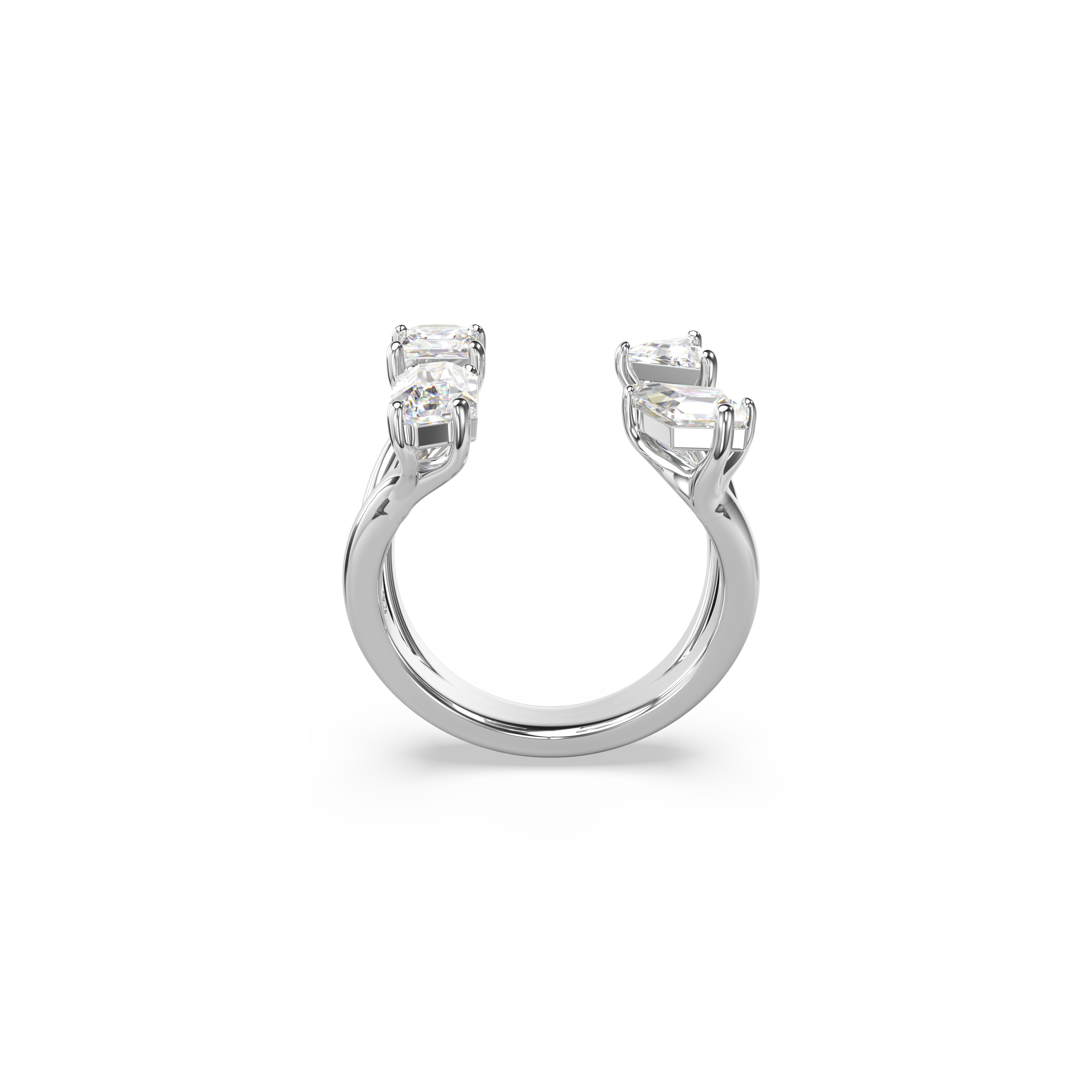 SWAROVSKI MESMERA OPEN RING, MIXED CUTS, WHITE, SILVER-TONE FINISH