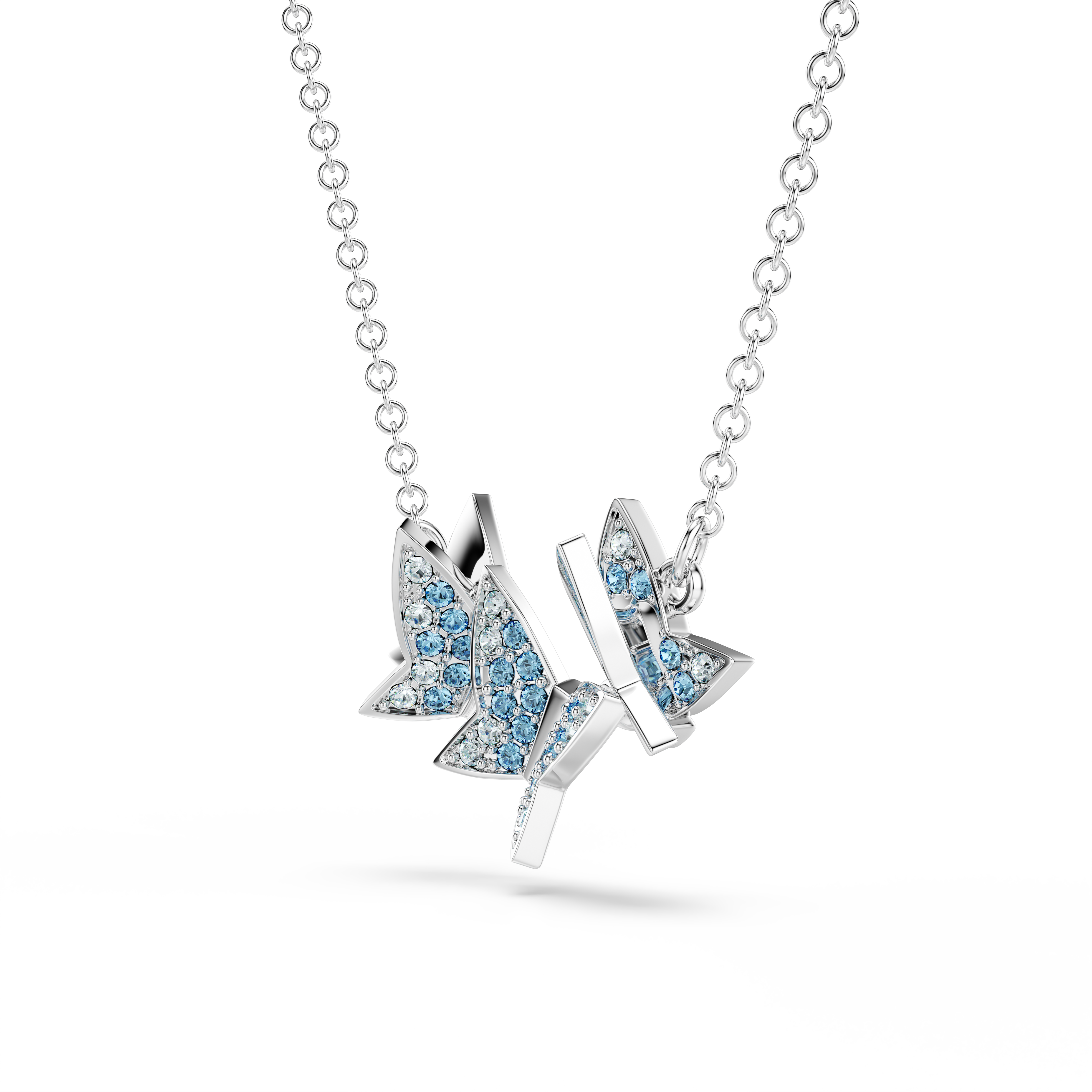 Swarovski Idyllia Lilia necklace, Butterfly, Blue, Rhodium plated 5662181