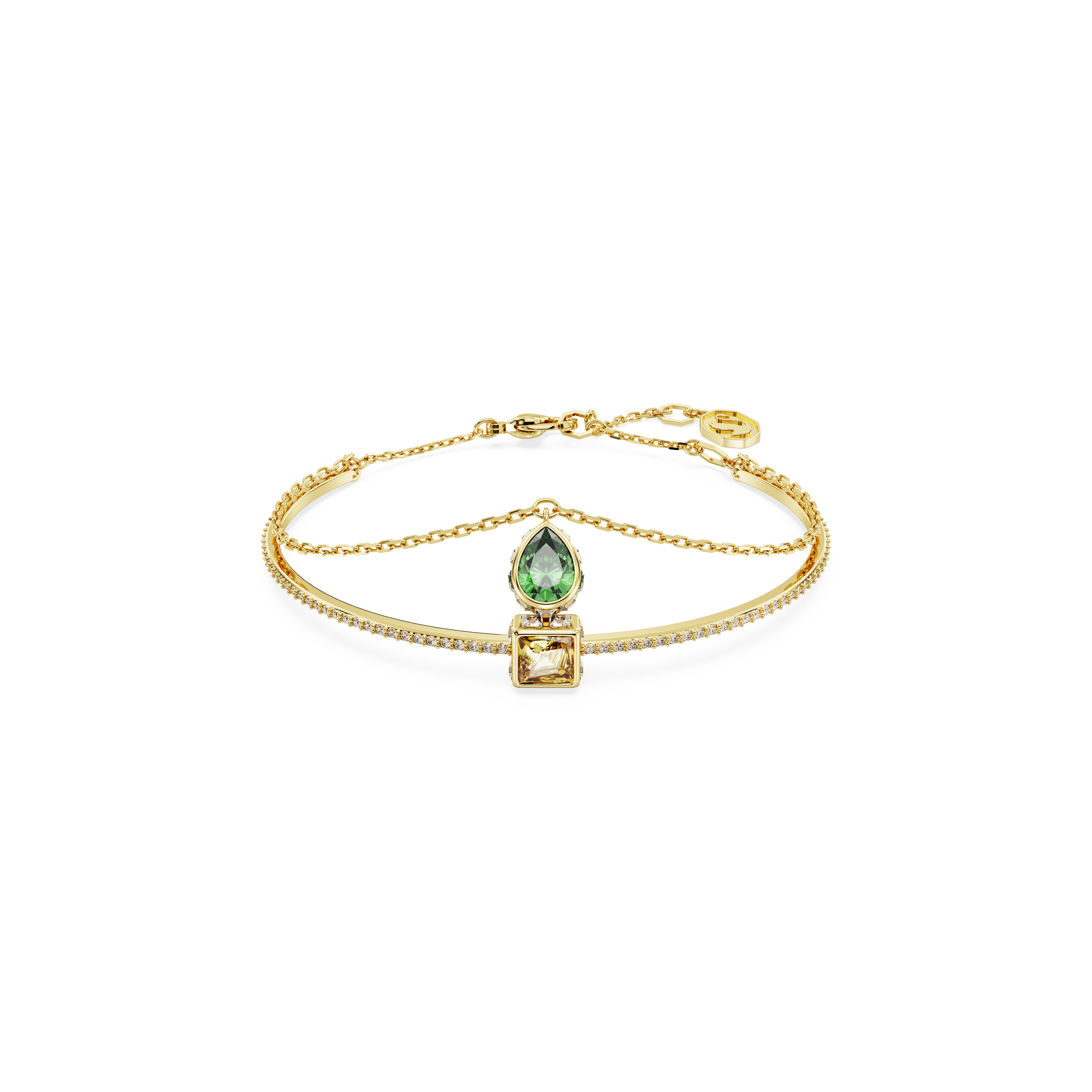 SWAROVSKI STILLA BANGLE, MIXED CUTS, MULTICOLORED, GOLD-TONE PLATED 5662924