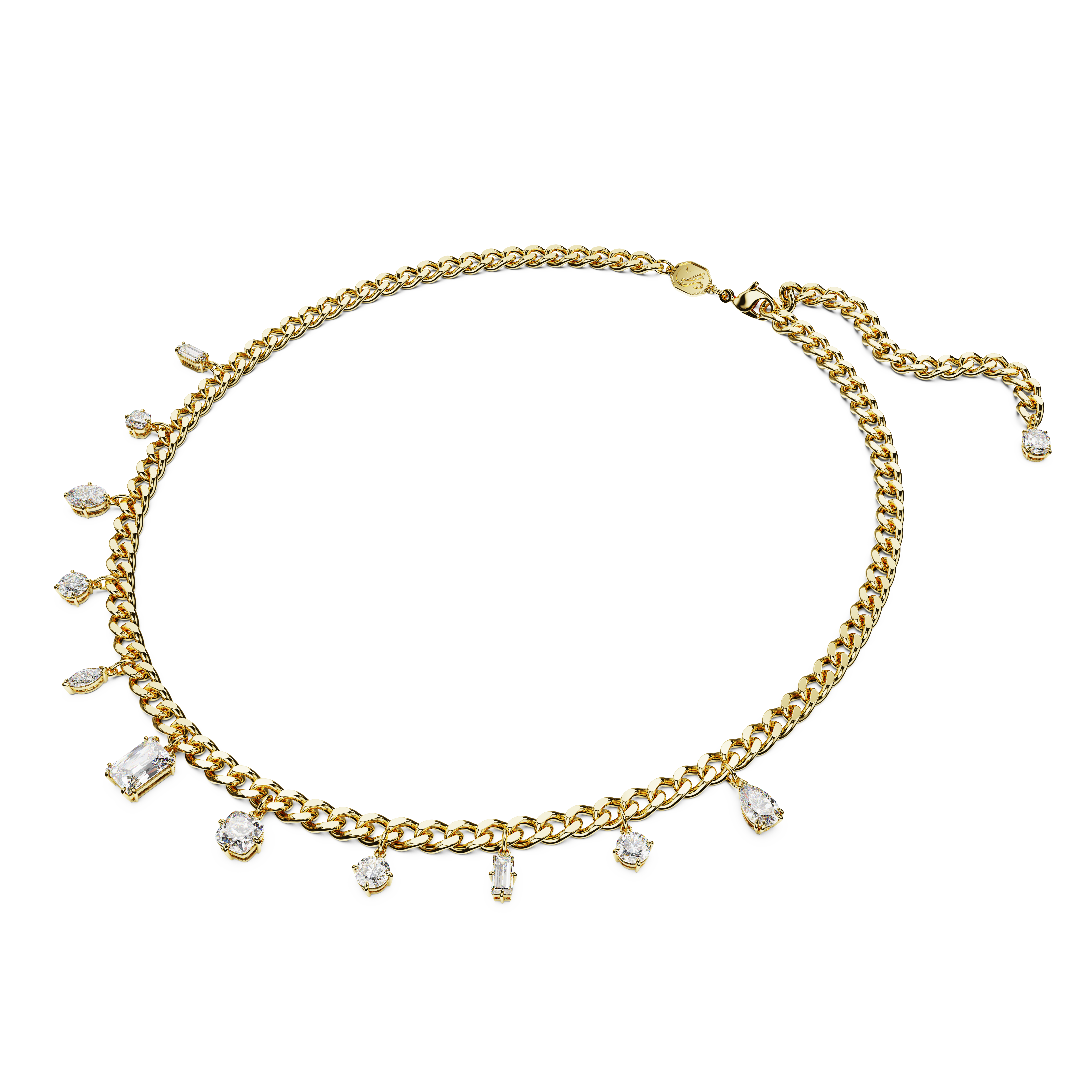 SWAROVSKI DEXTERA NECKLACE, MIXED CUTS, WHITE, GOLD-TONE PLATED 5663338