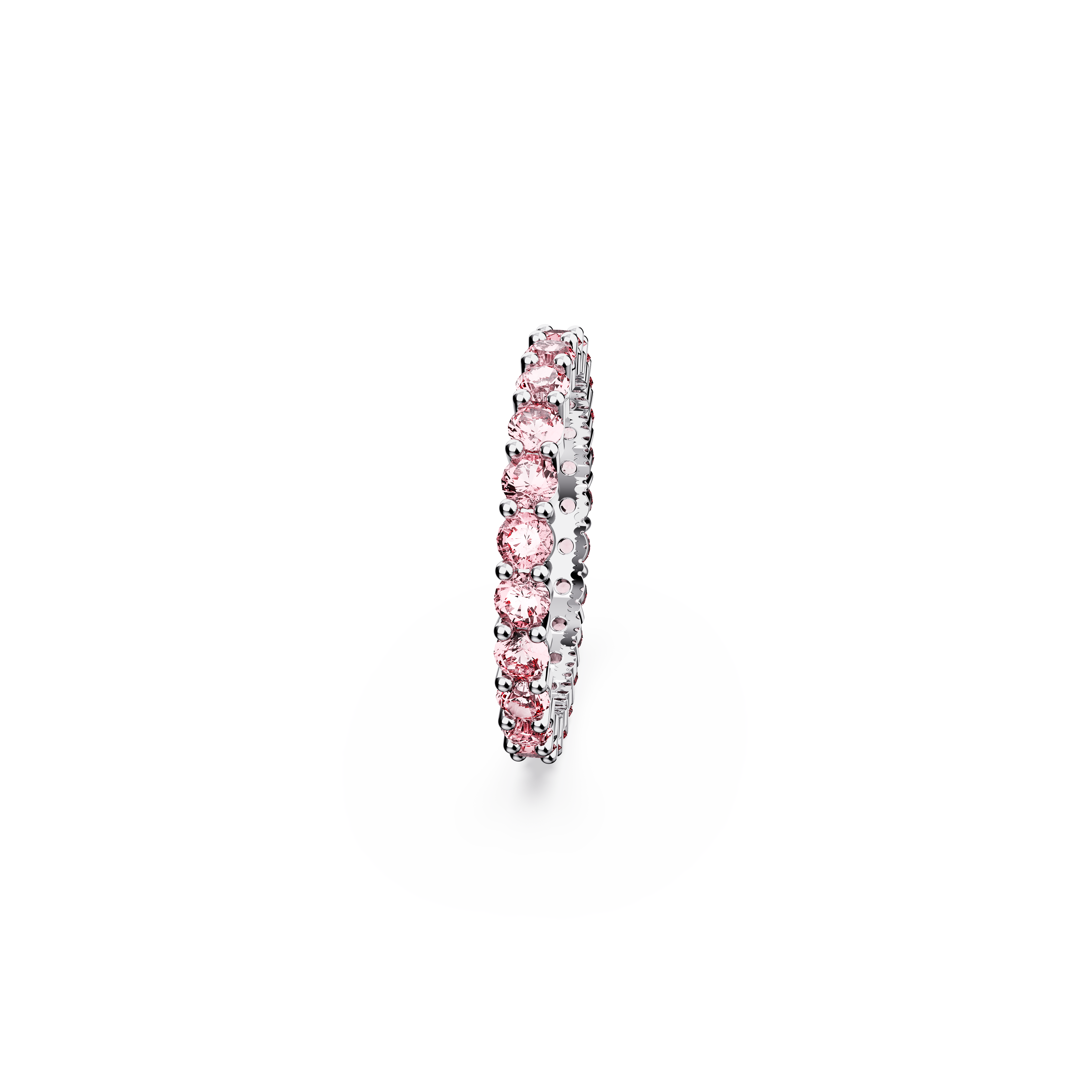 Swarovski Matrix ring, Round cut, Pink, Rhodium plated 5664431