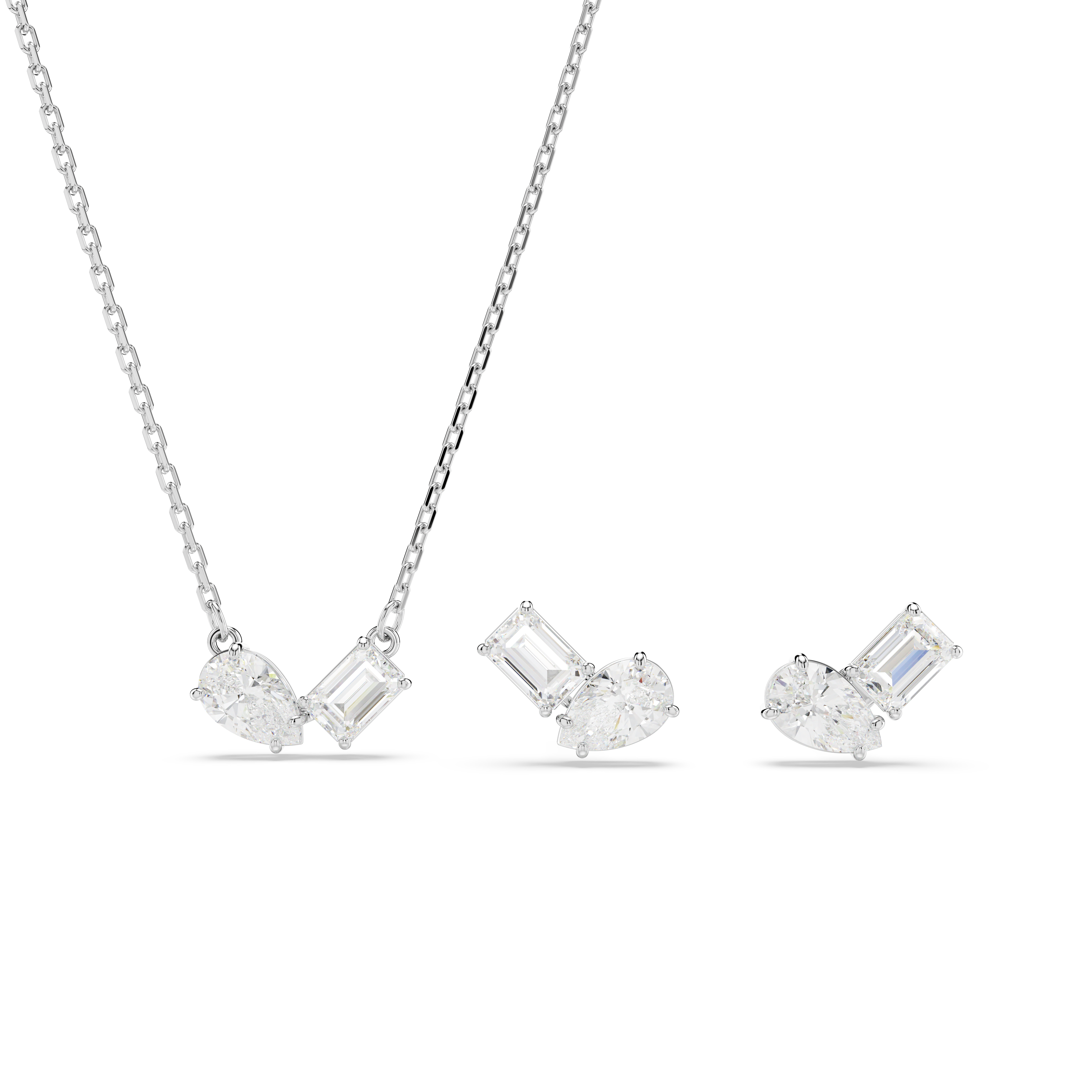 SWAROVSKI MESMERA SET, MIXED CUTS, WHITE, RHODIUM PLATED 5665829