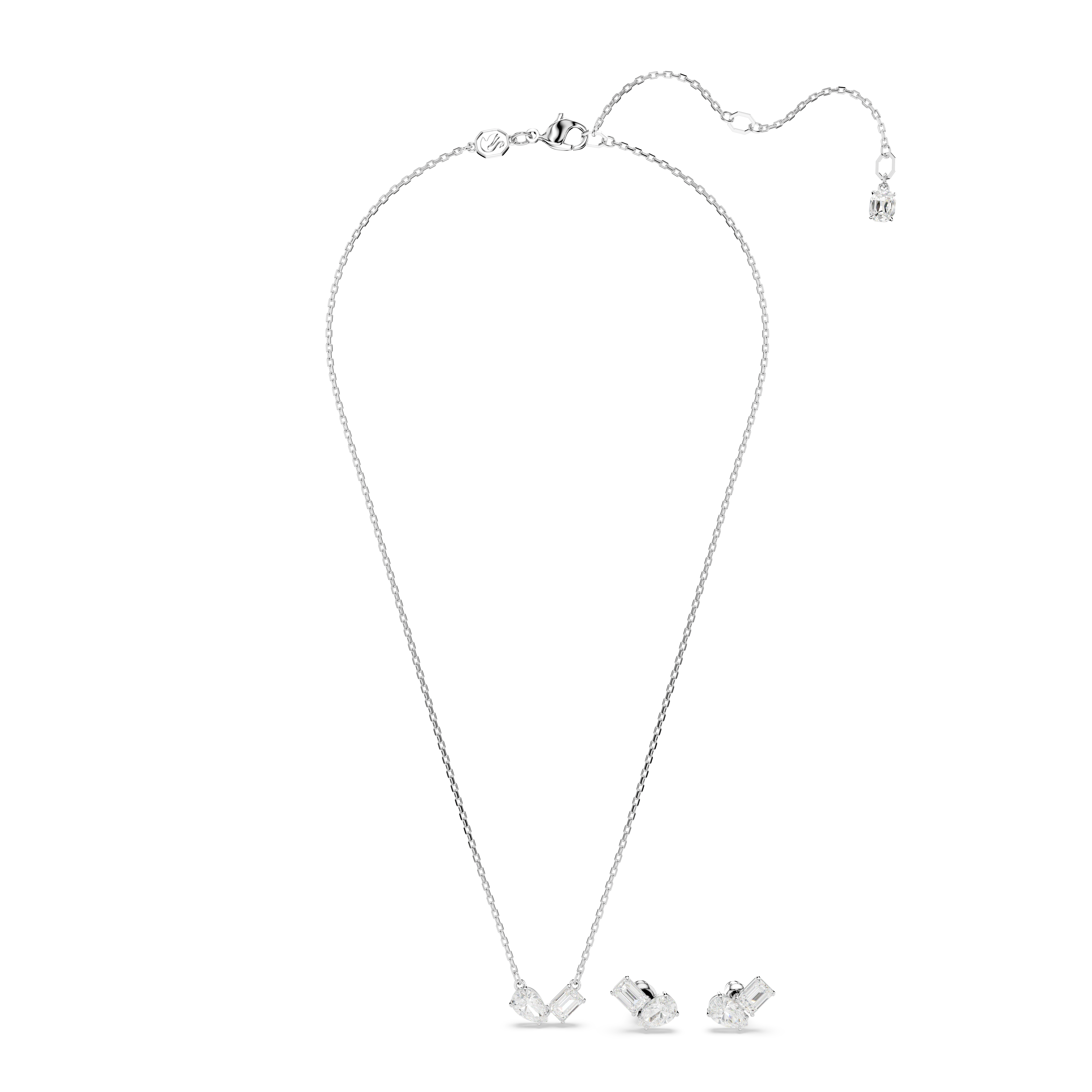 SWAROVSKI MESMERA SET, MIXED CUTS, WHITE, RHODIUM PLATED 5665829