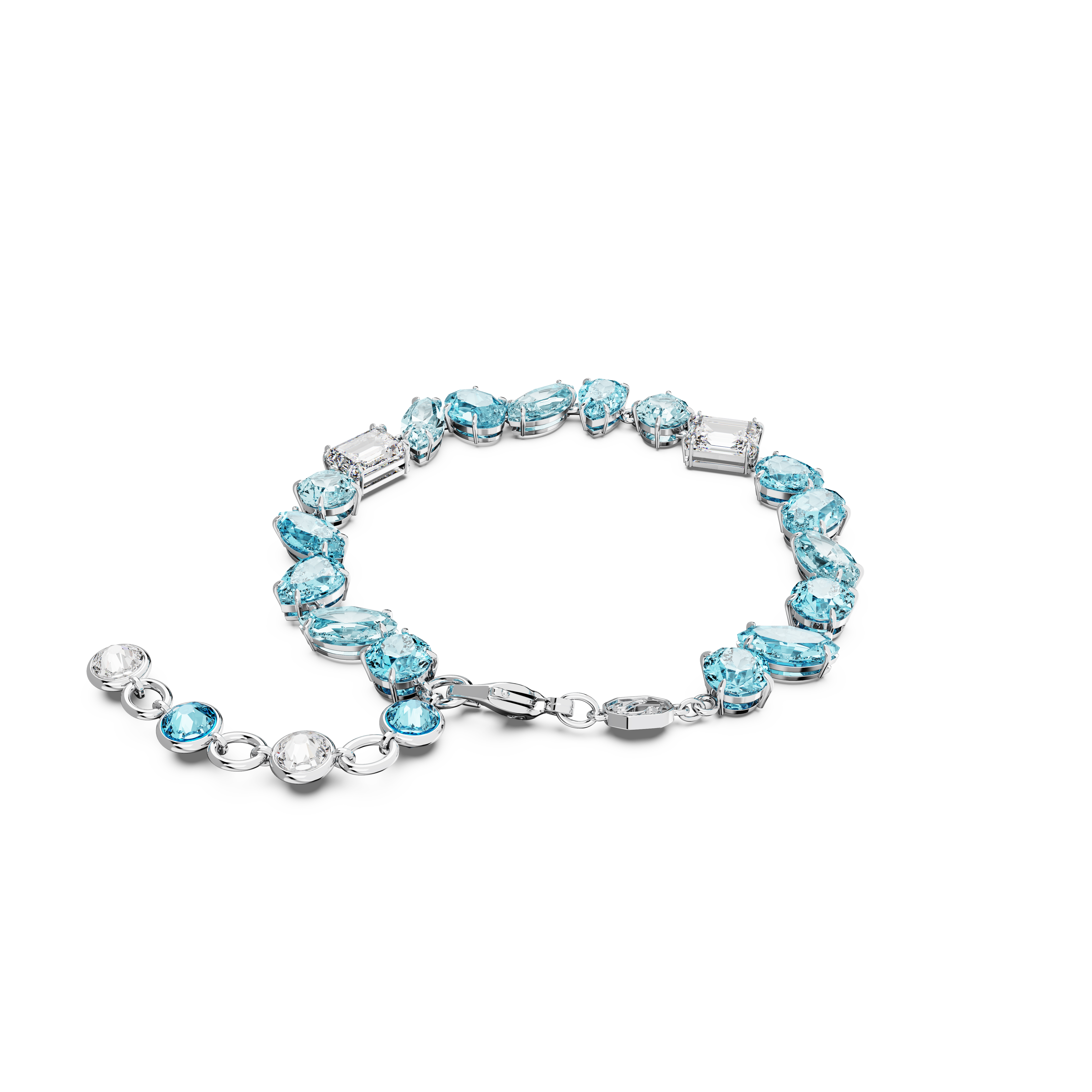 SWAROVSKI GEMA BRACELET, MIXED CUTS, BLUE, RHODIUM PLATED 5666018