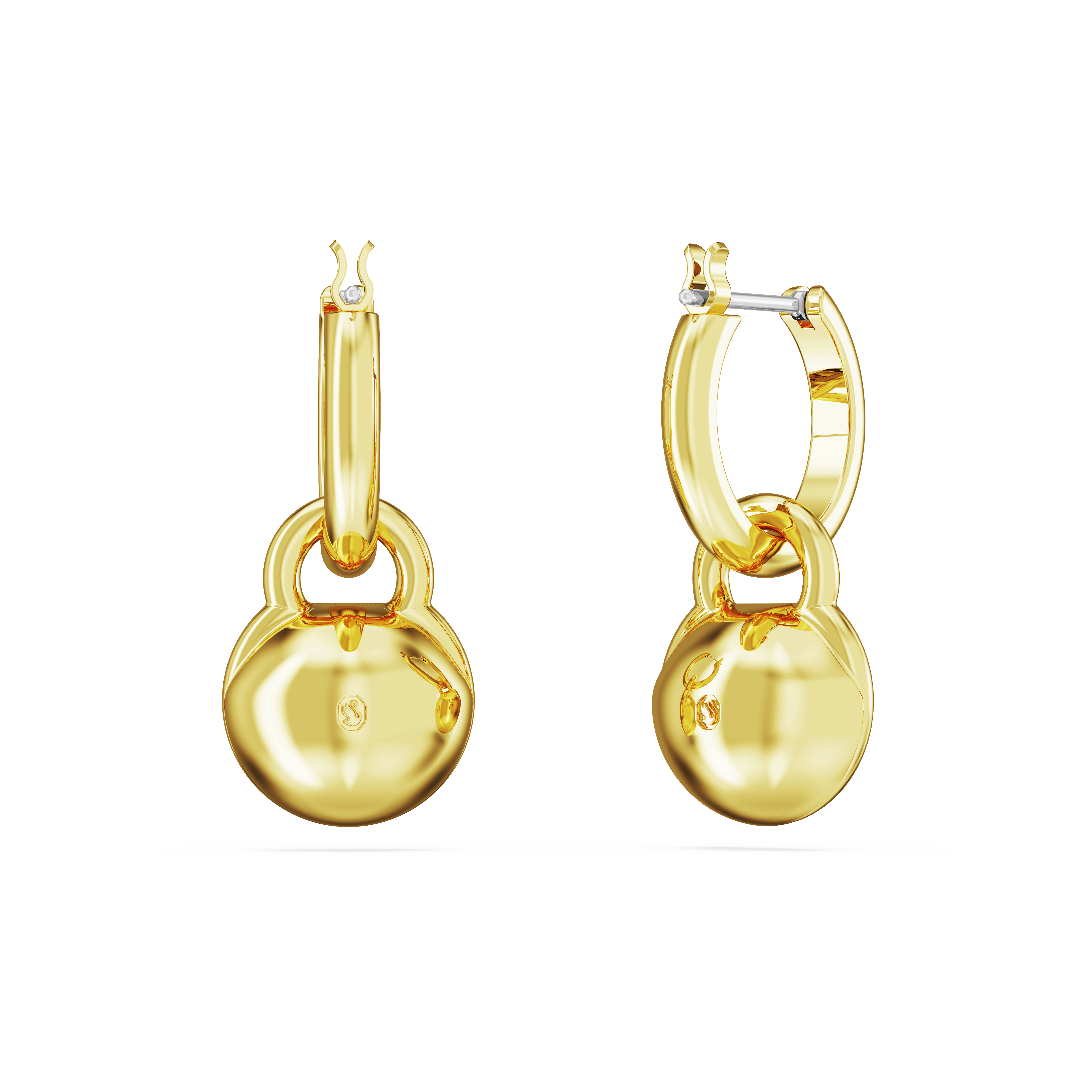 SWAROVSKI DEXTERA DROP EARRINGS, ROUND CUT, WHITE, GOLD-TONE PLATED 5666023