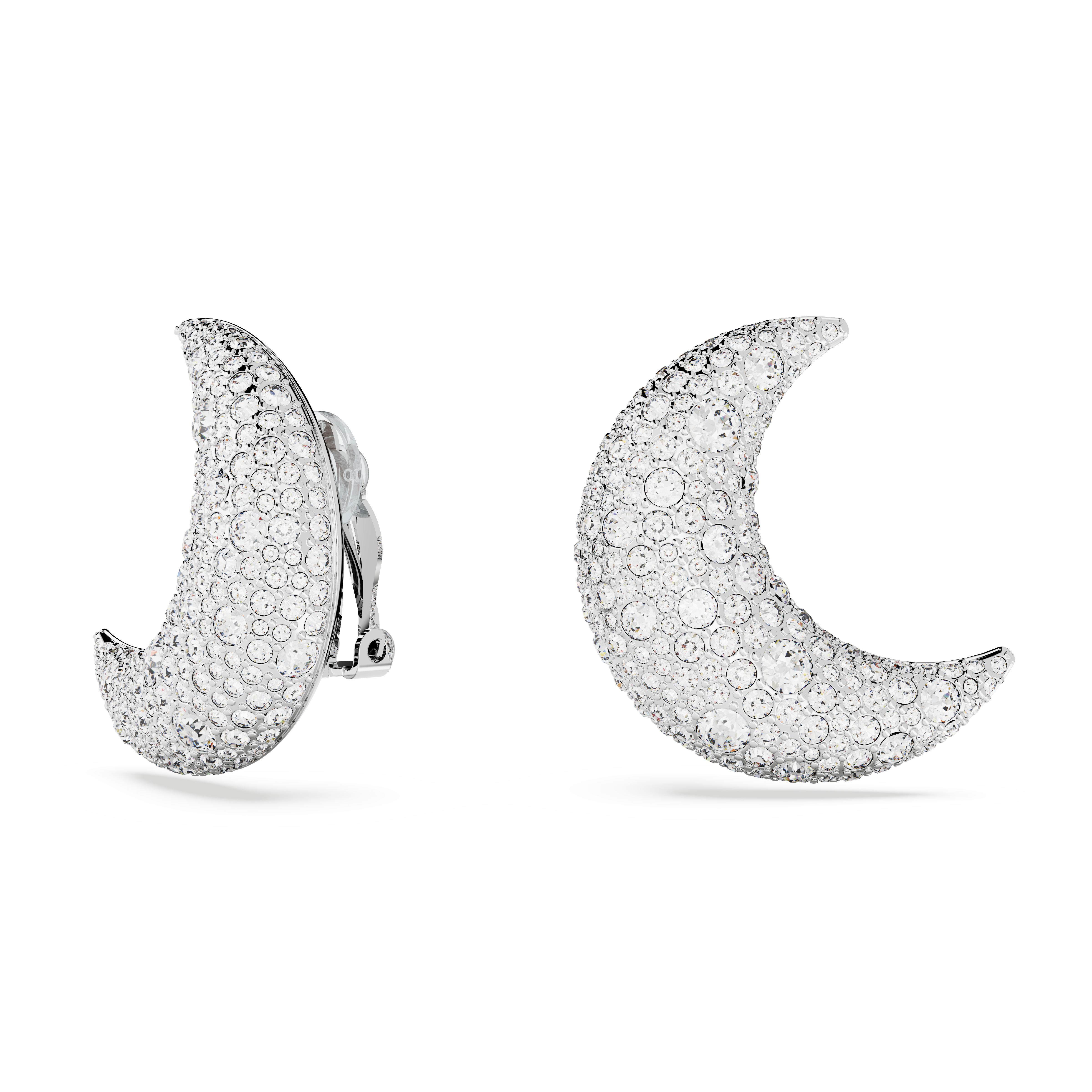 SWAROVSKI LUNA CLIP EARRINGS, MOON, WHITE, RHODIUM PLATED 5666158