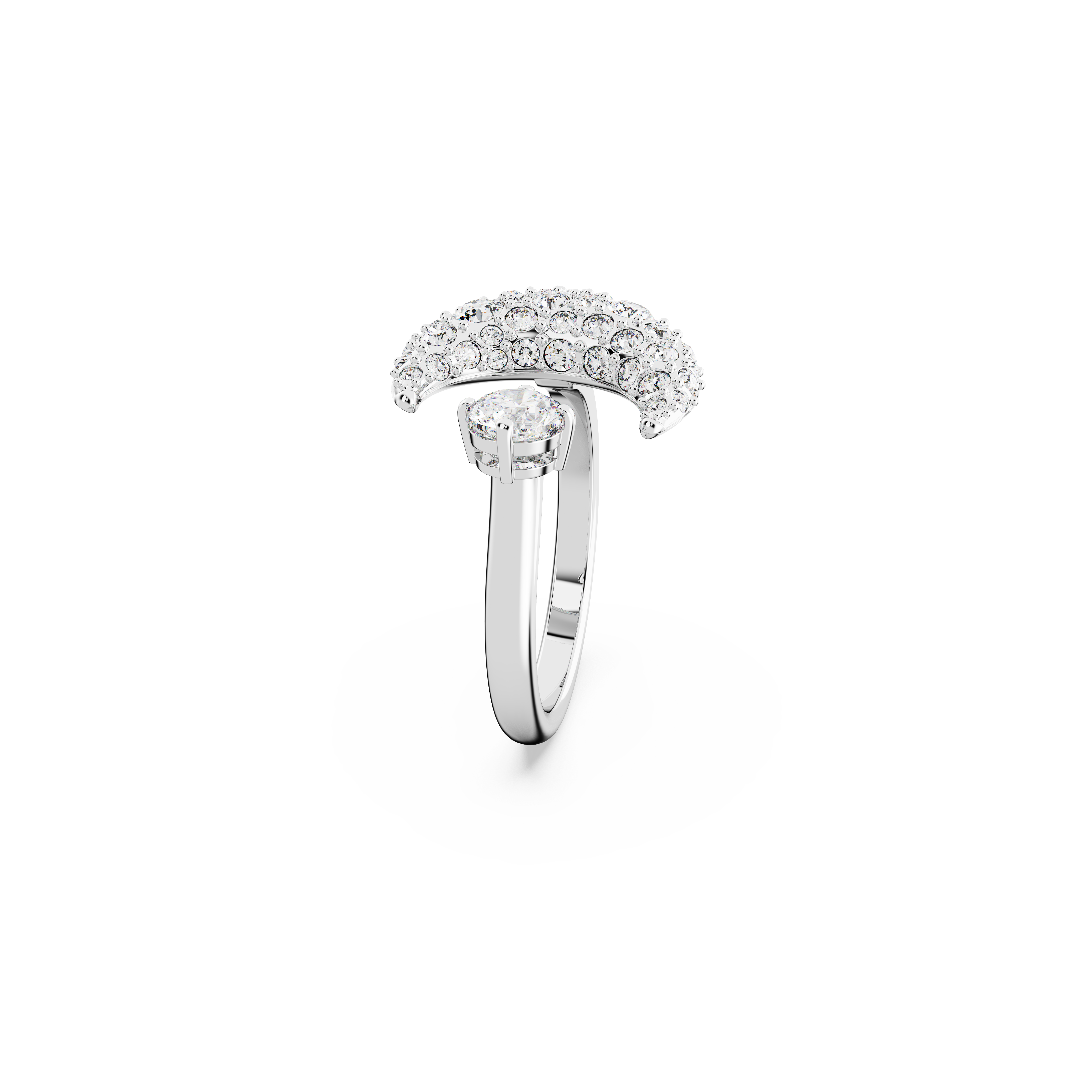 SWAROVSKI LUNA OPEN RING, MOON, WHITE, RHODIUM PLATED