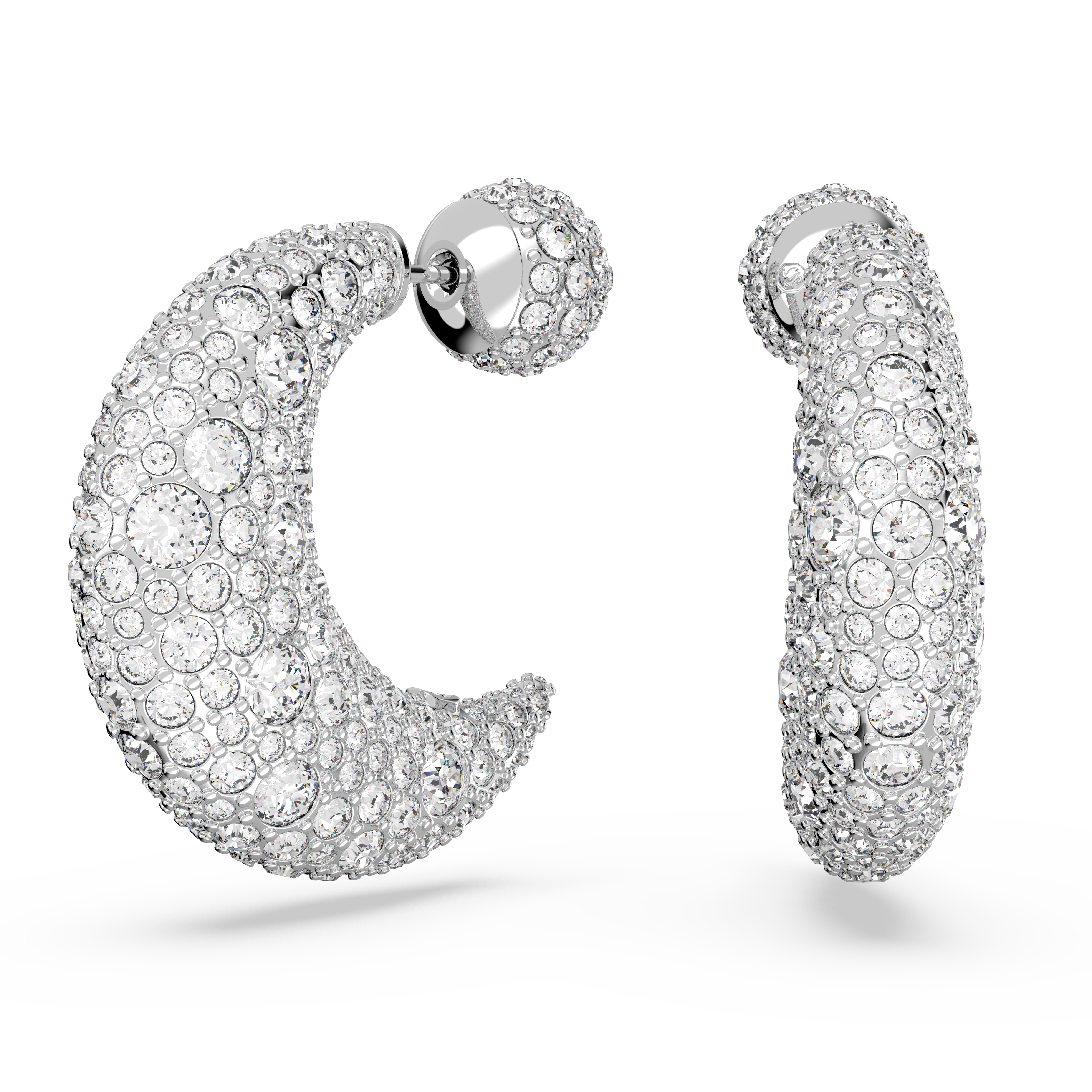 SWAROVSKI LUNA DROP EARRINGS, MOON, WHITE, RHODIUM PLATED 5666179