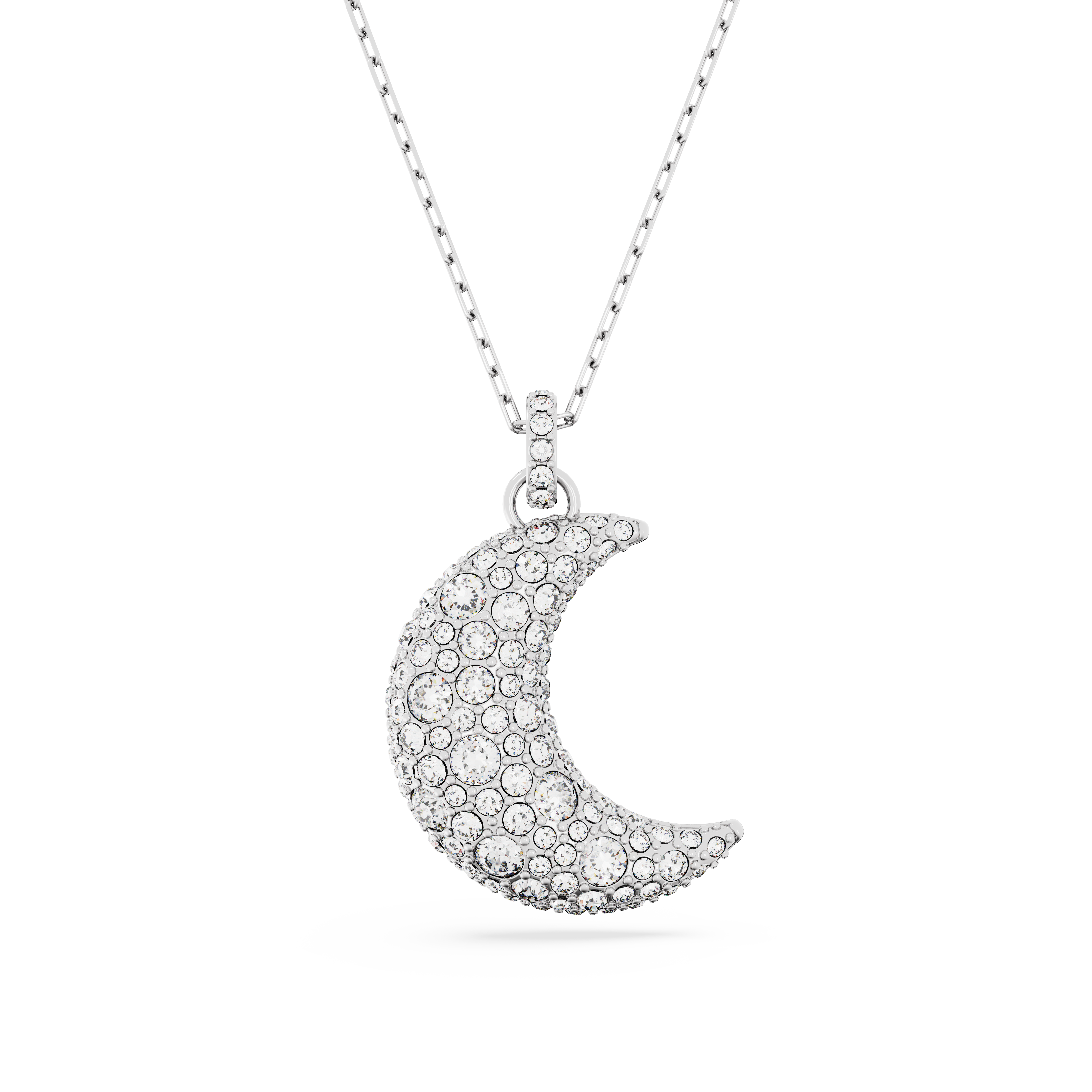SWAROVSKI LUNA PENDANT, MOON, WHITE, RHODIUM PLATED 5666181