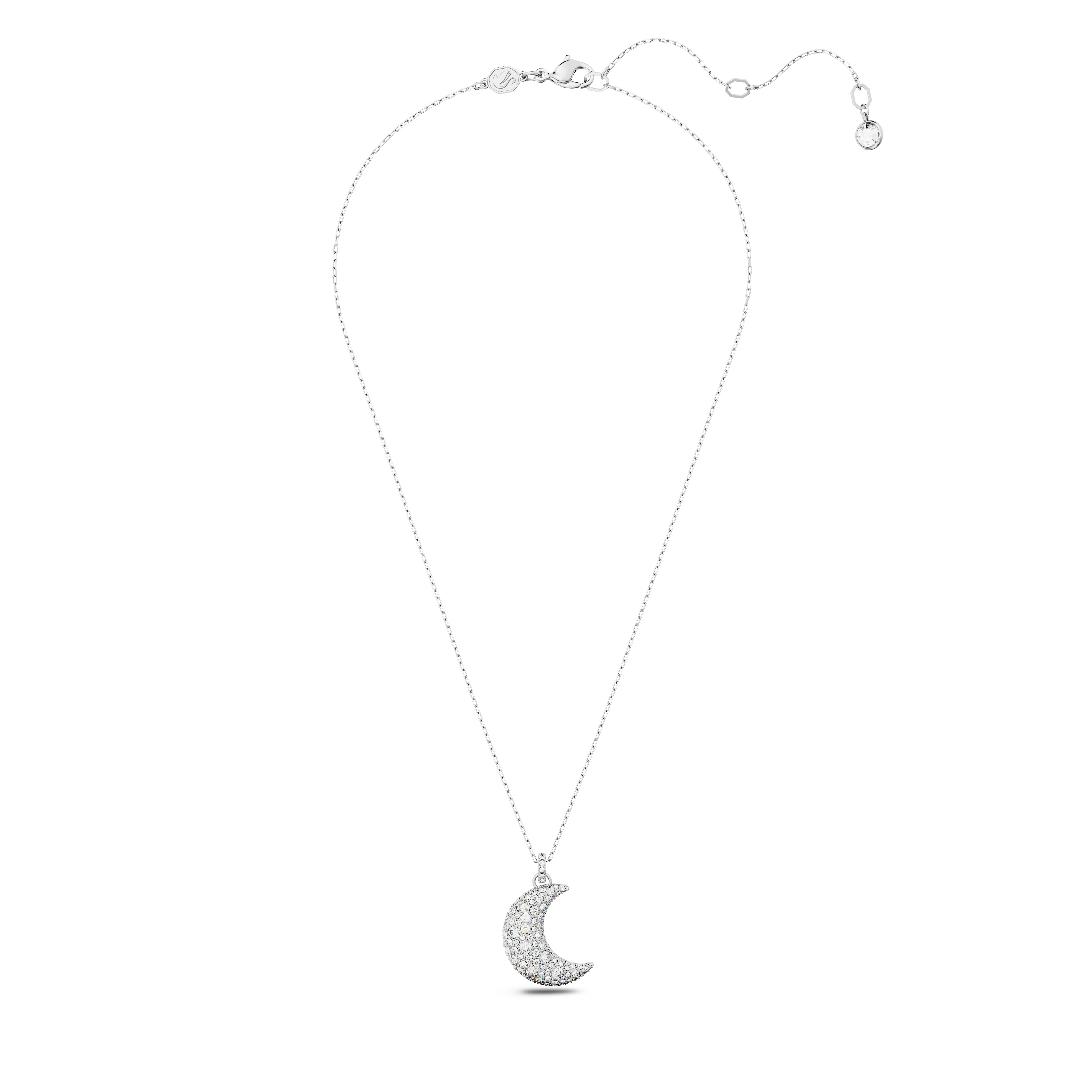 SWAROVSKI LUNA PENDANT, MOON, WHITE, RHODIUM PLATED 5666181