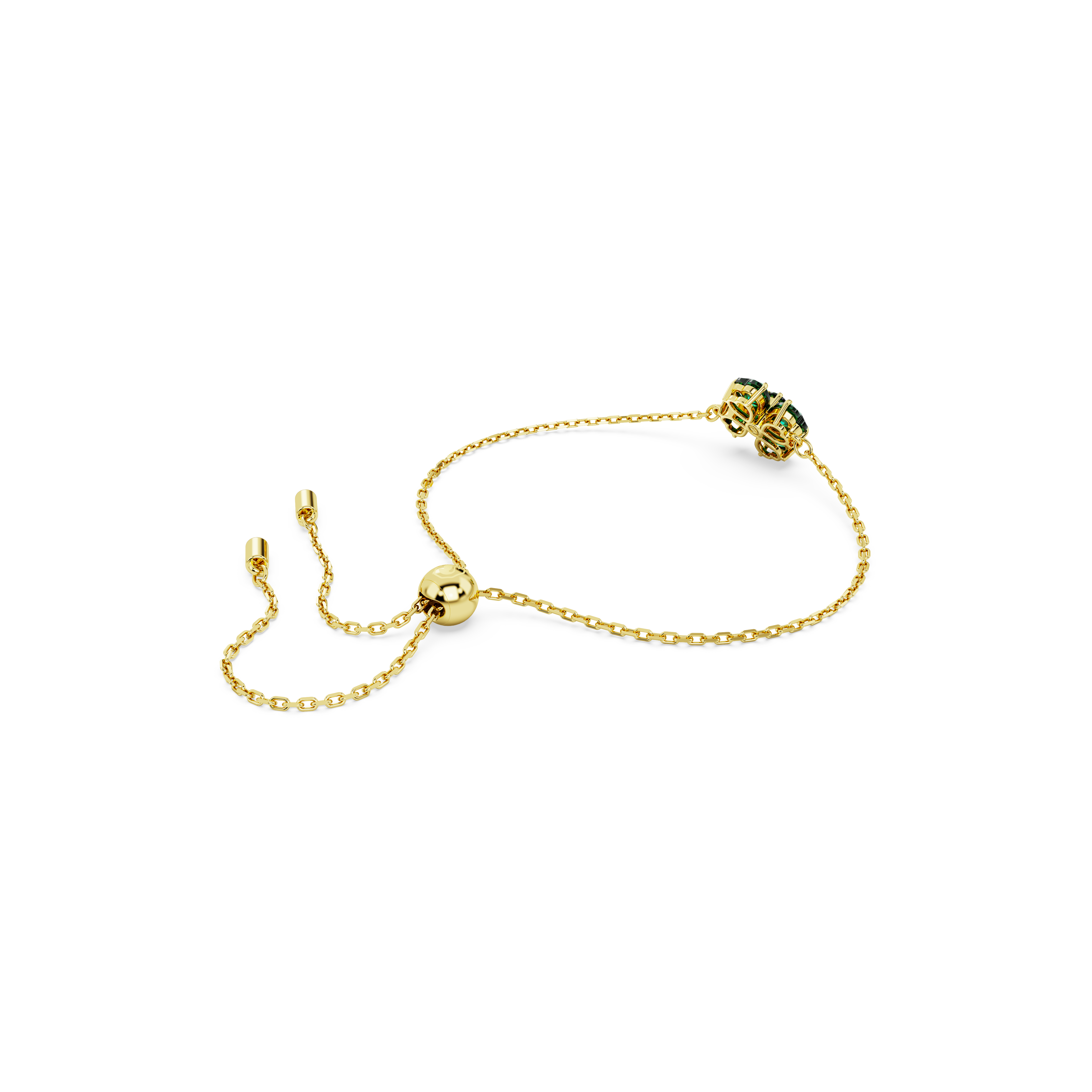 Swarovski Idyllia bracelet, Mixed cuts, Clover, Green, Gold-tone plated 5666585