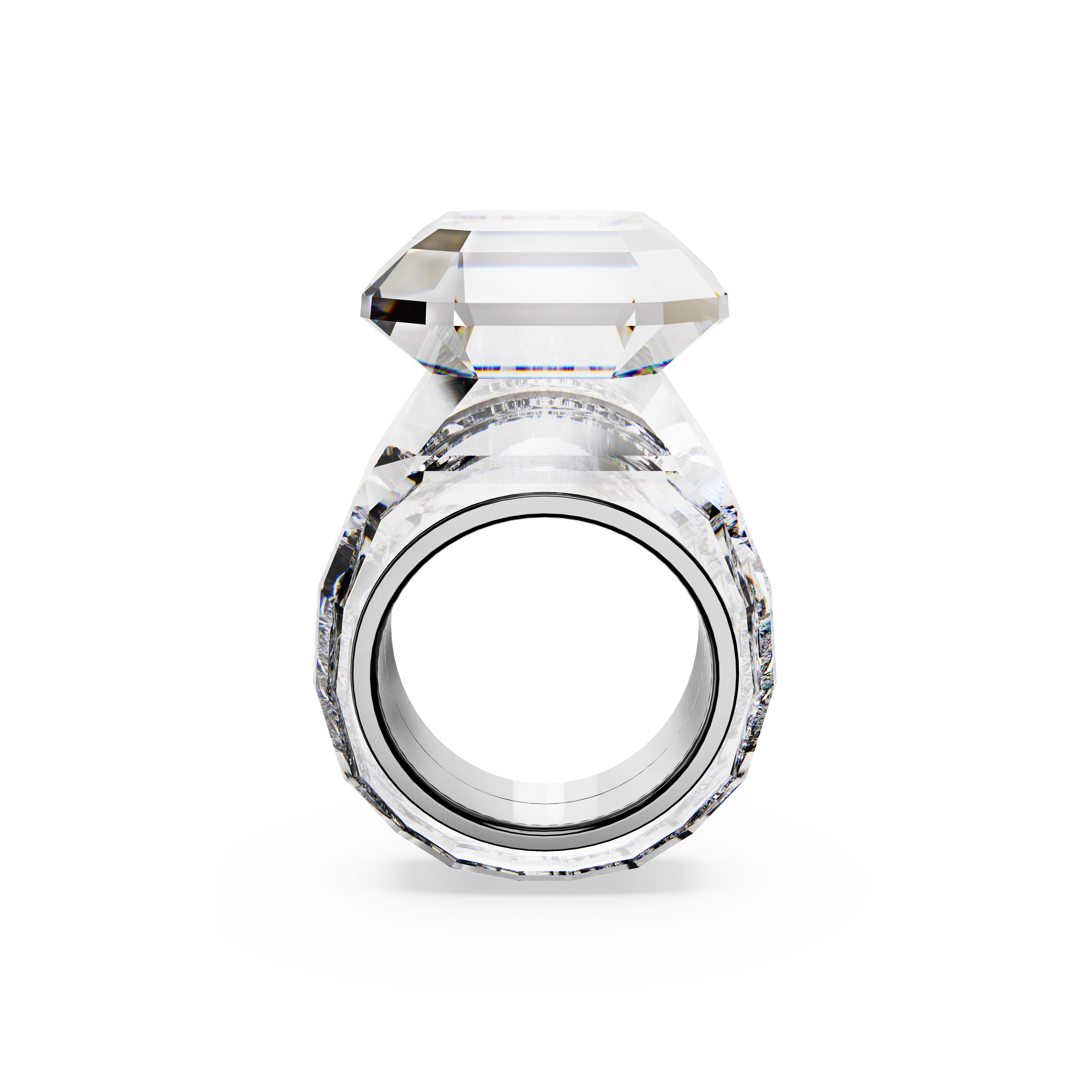 Swarovski Lucent cocktail ring, Octagon cut, White 5666587