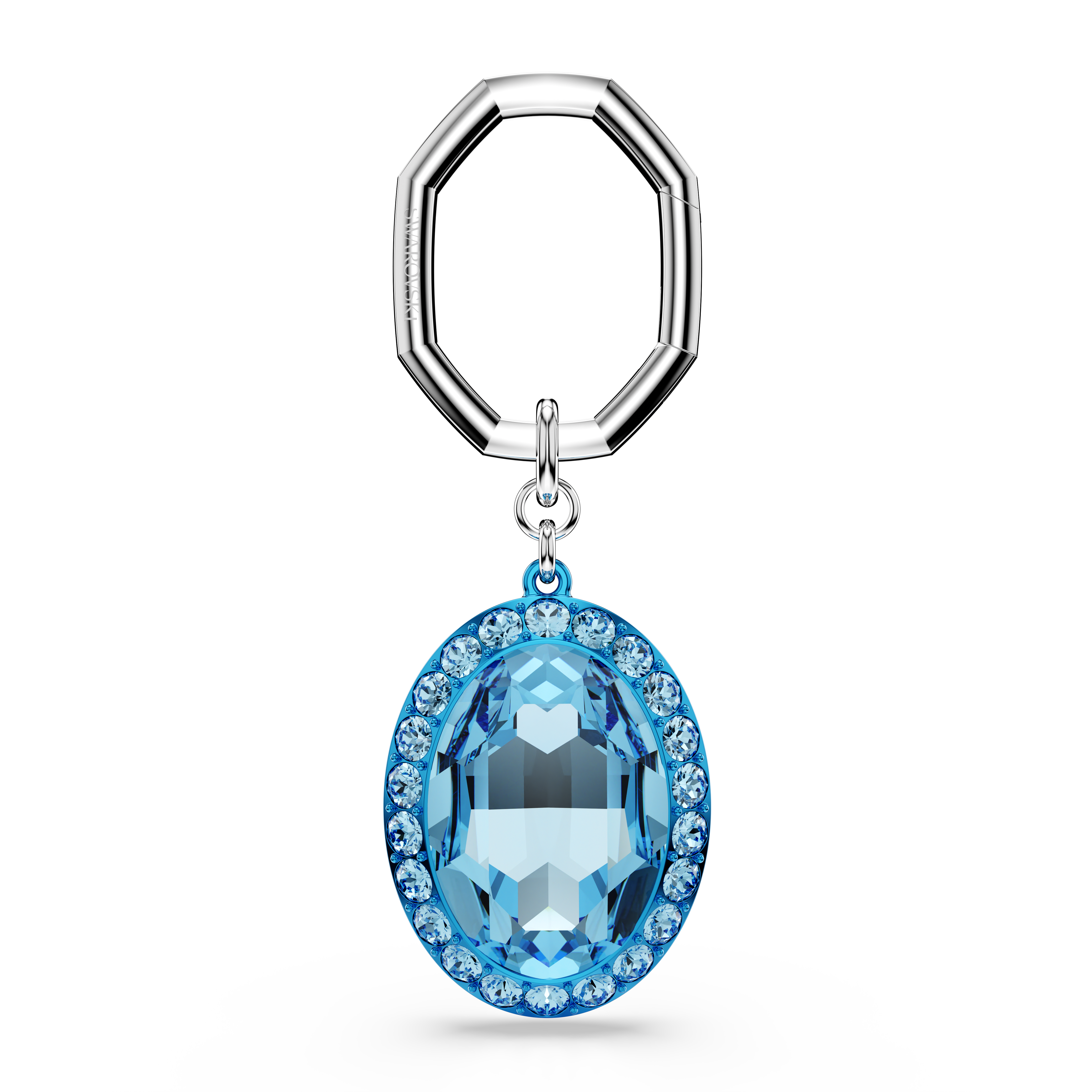 Swarovski Key ring, Oval cut, Blue, Mixed metal finish 5666644