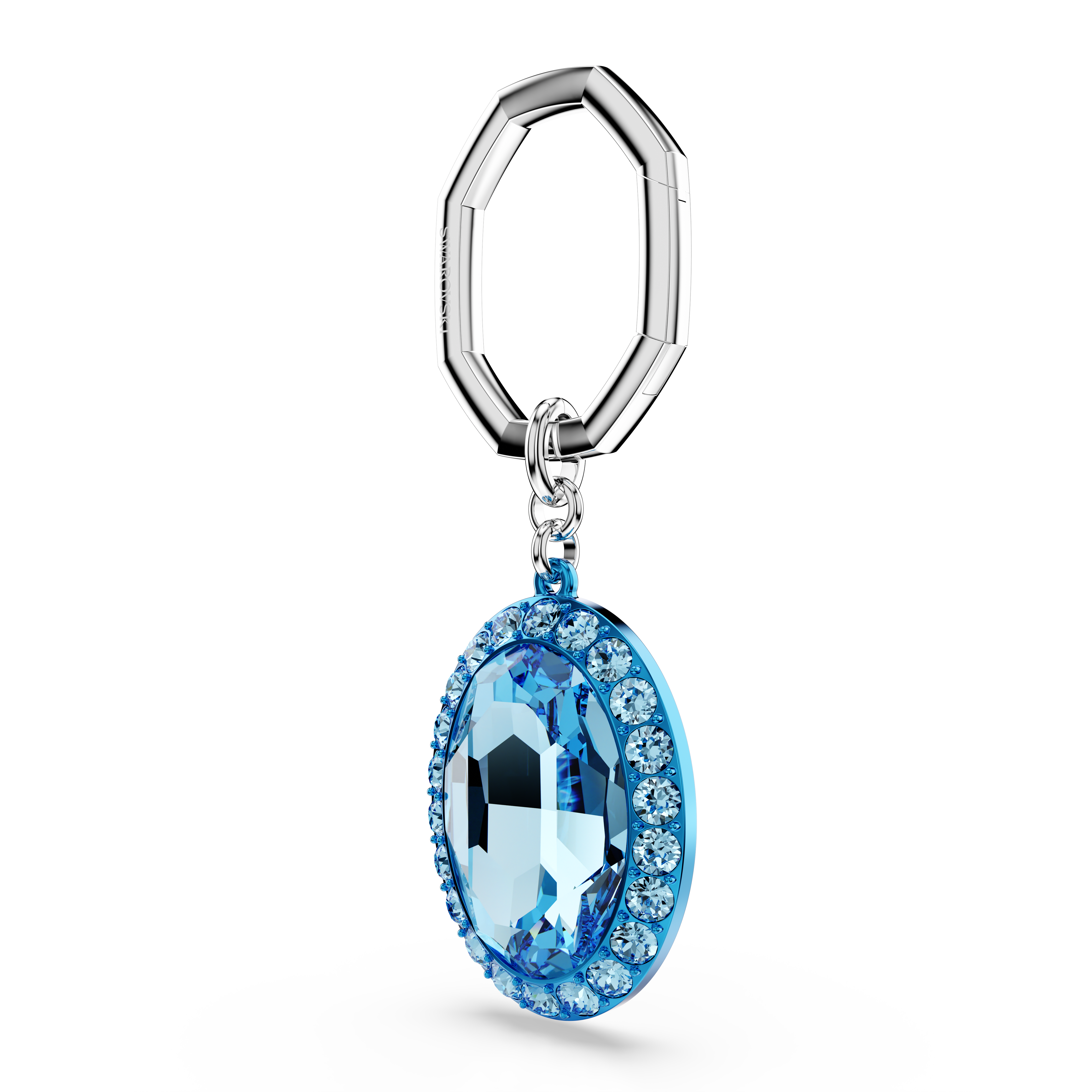 Swarovski Key ring, Oval cut, Blue, Mixed metal finish 5666644