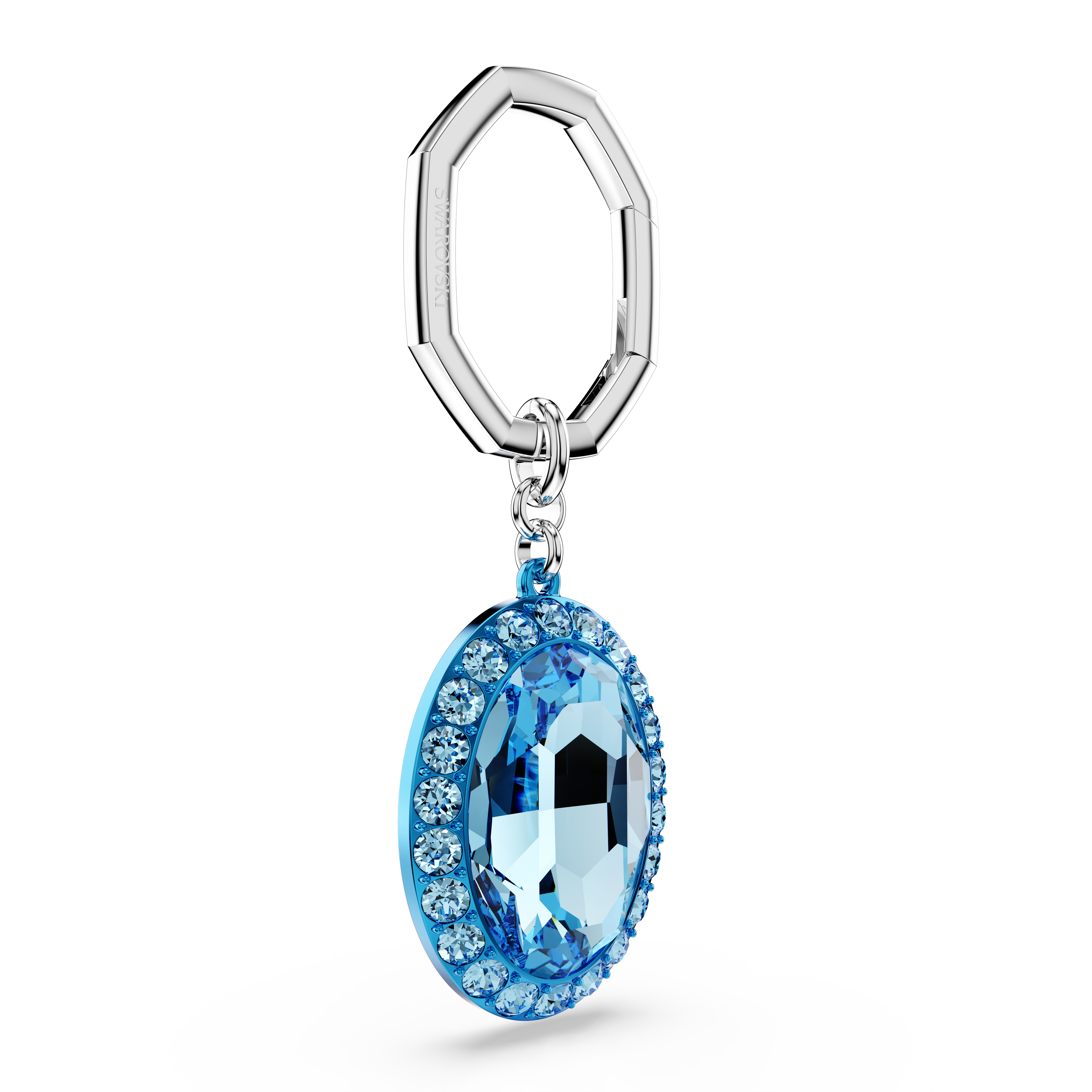 Swarovski Key ring, Oval cut, Blue, Mixed metal finish 5666644