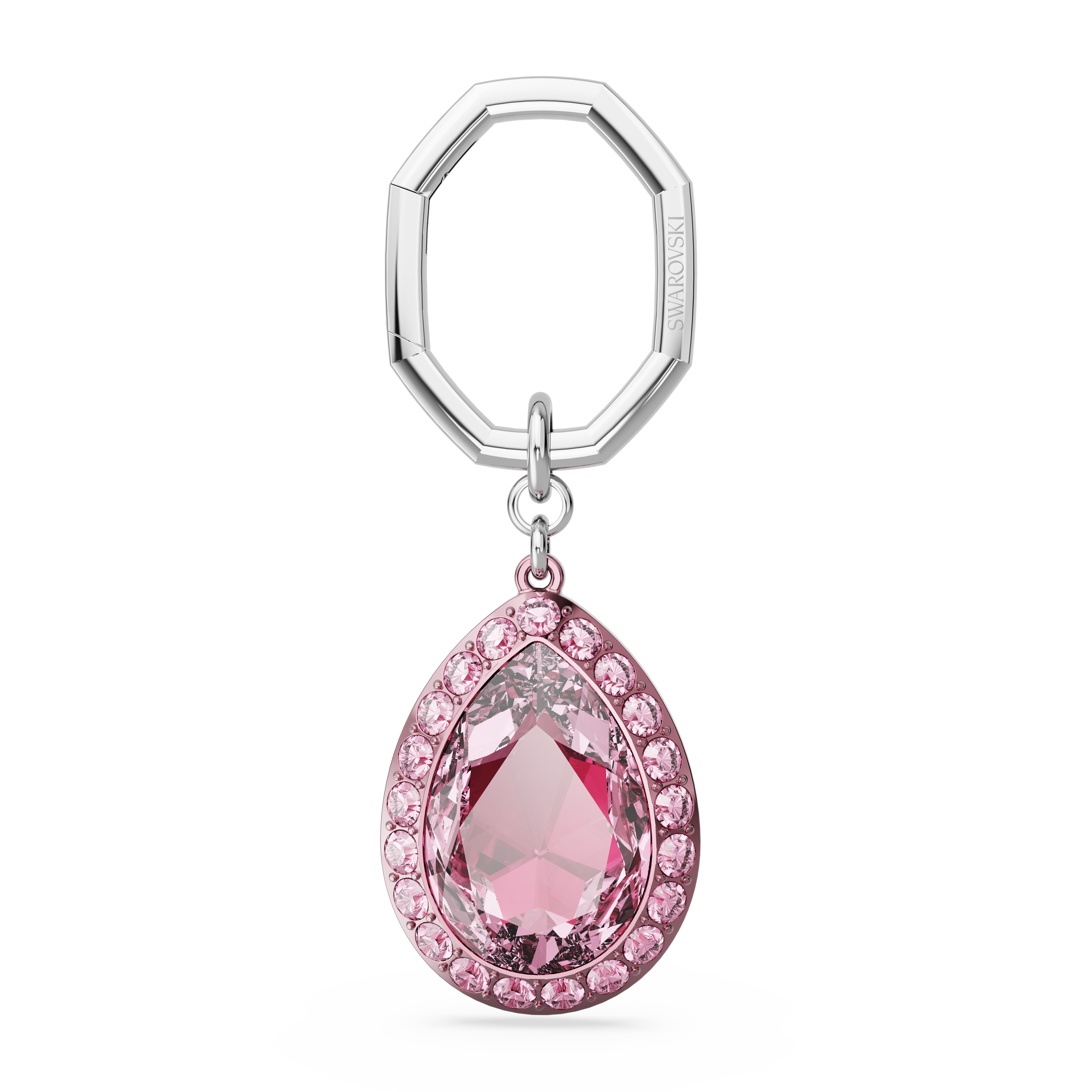 SWAROVSKI KEY RING, PEAR CUT, PINK 5666646