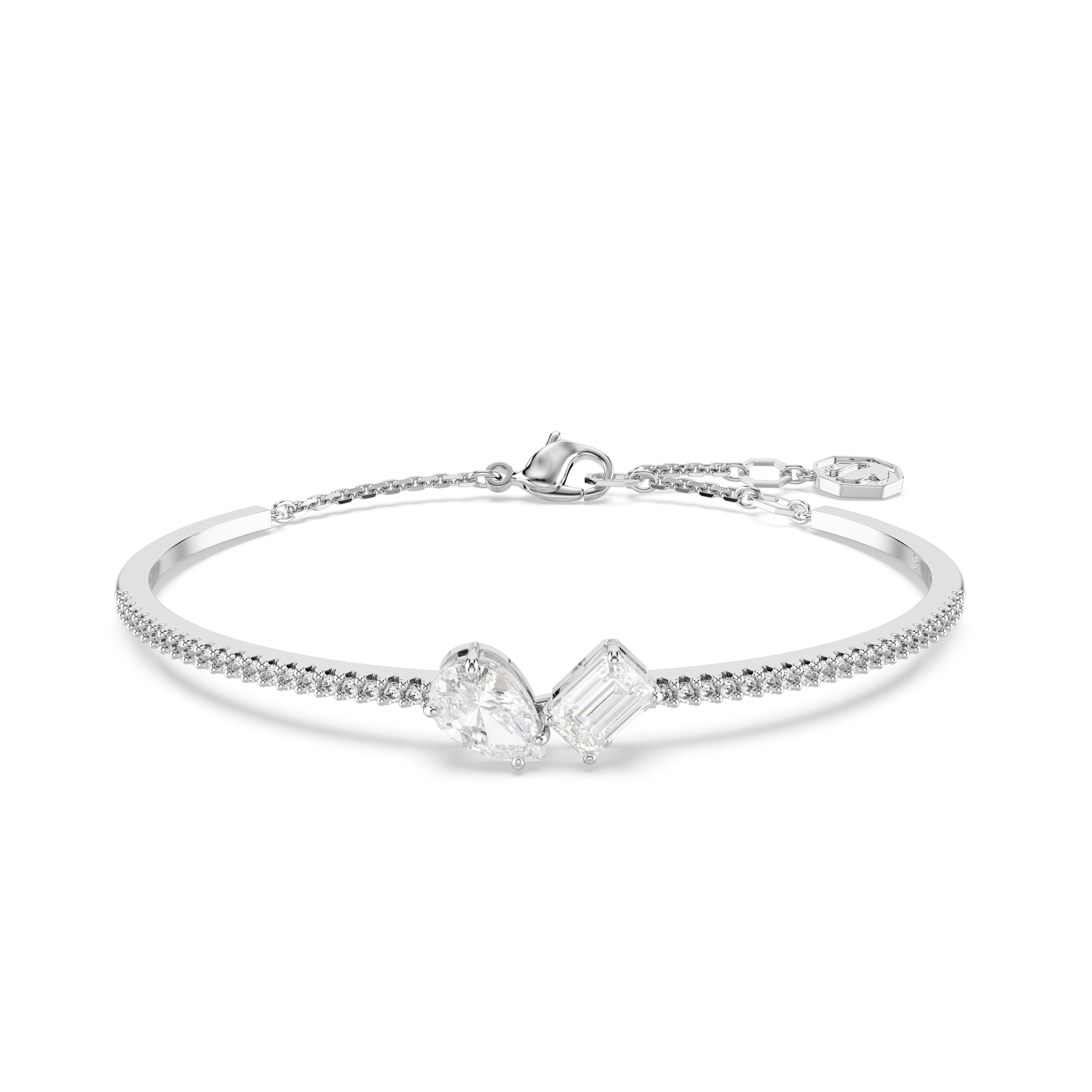 SWAROVSKI MESMERA BANGLE, MIXED CUTS, WHITE, RHODIUM PLATED 5667253