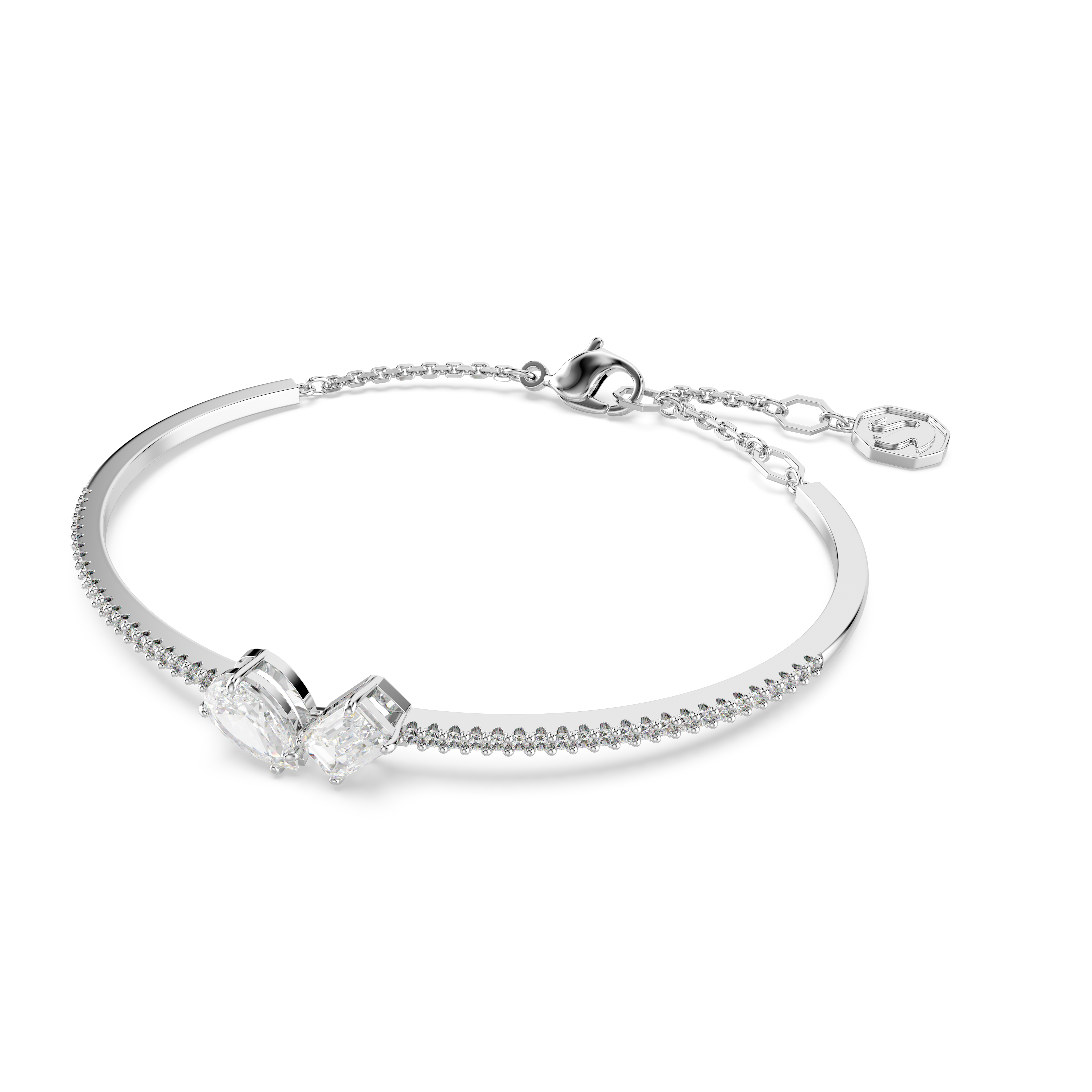 SWAROVSKI MESMERA BANGLE, MIXED CUTS, WHITE, RHODIUM PLATED 5667253