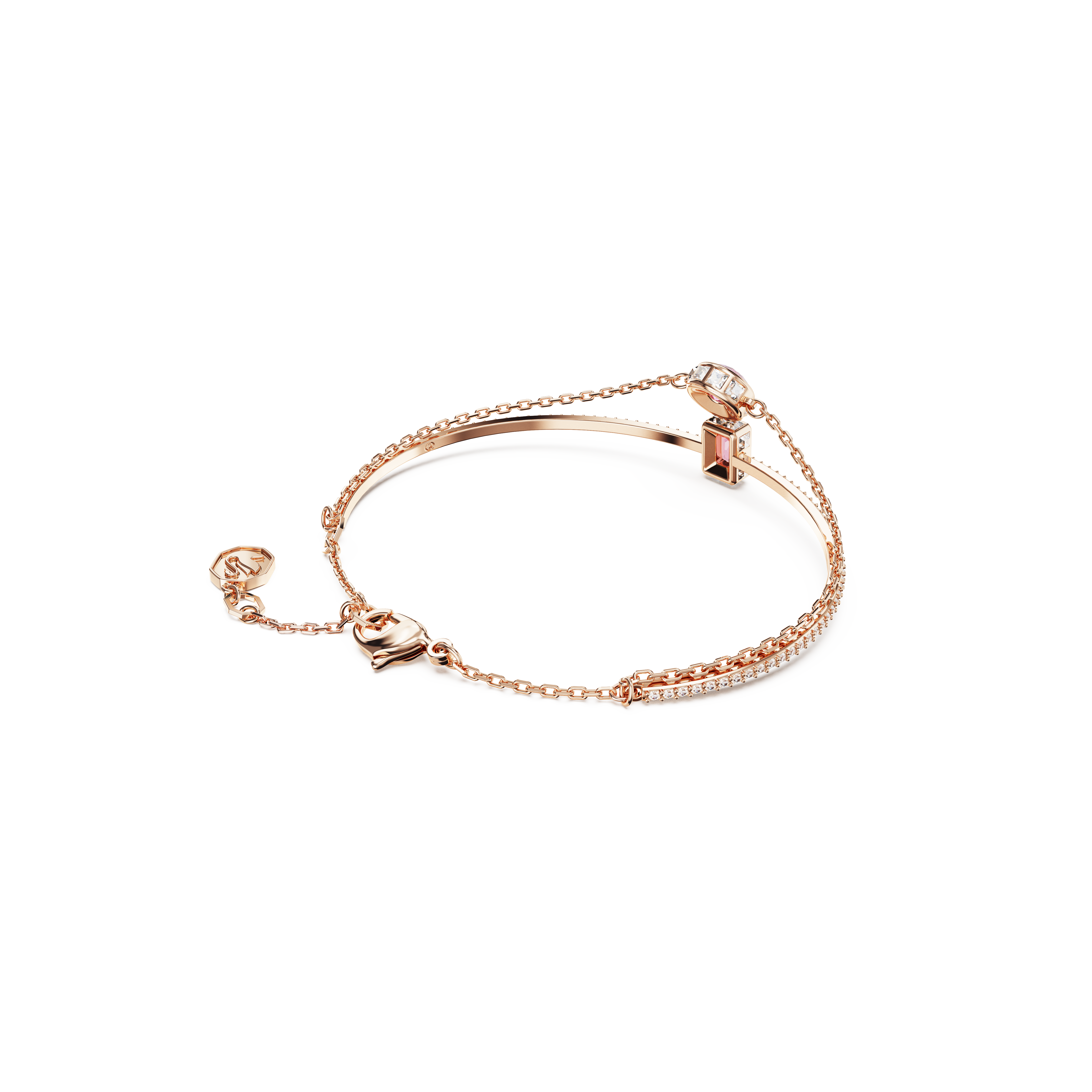 SWAROVSKI STILLA BANGLE, MIXED CUTS, PINK, ROSE GOLD-TONE PLATED 5668243
