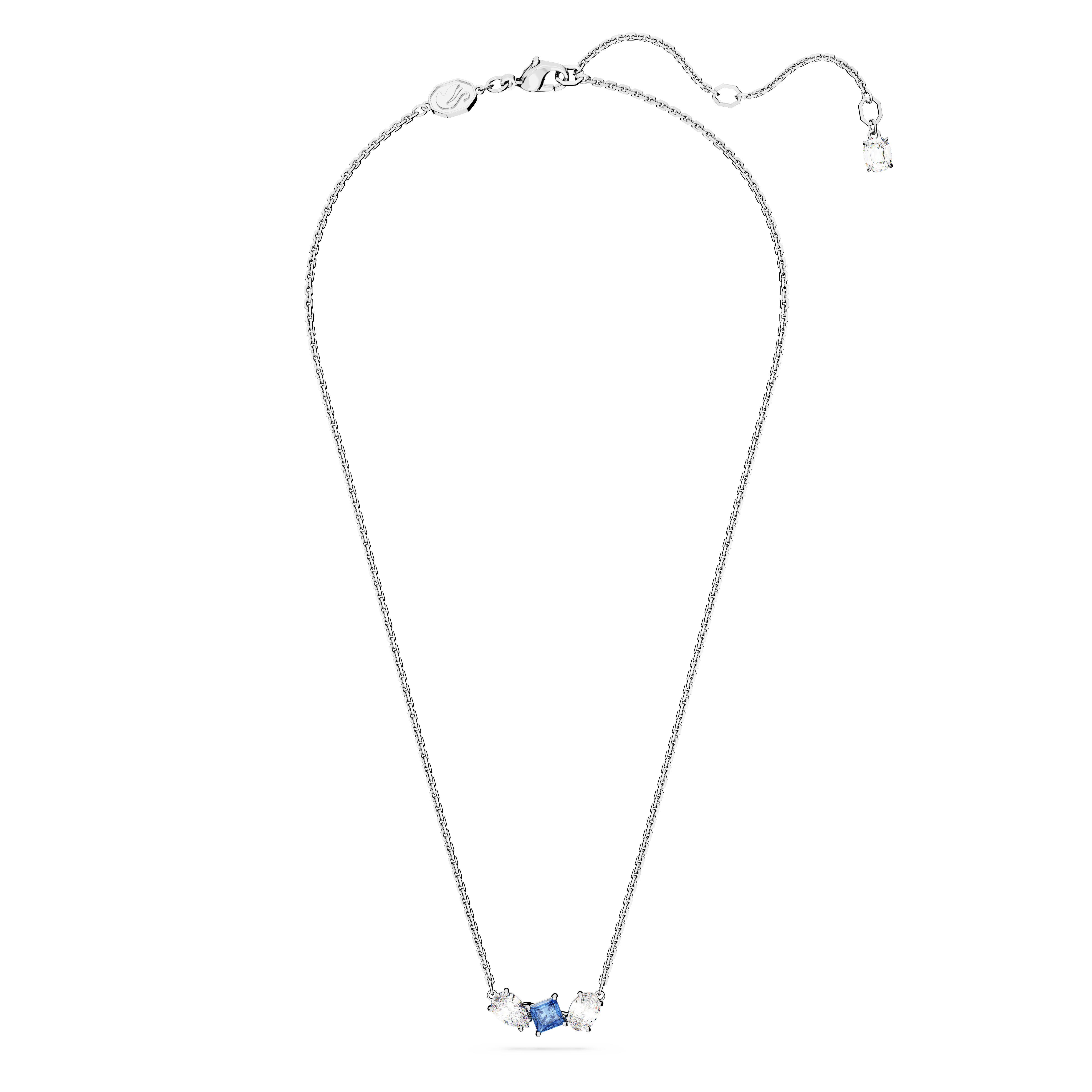 Swarovski Mesmera pendant, Mixed cuts, Blue, Rhodium plated 5668276