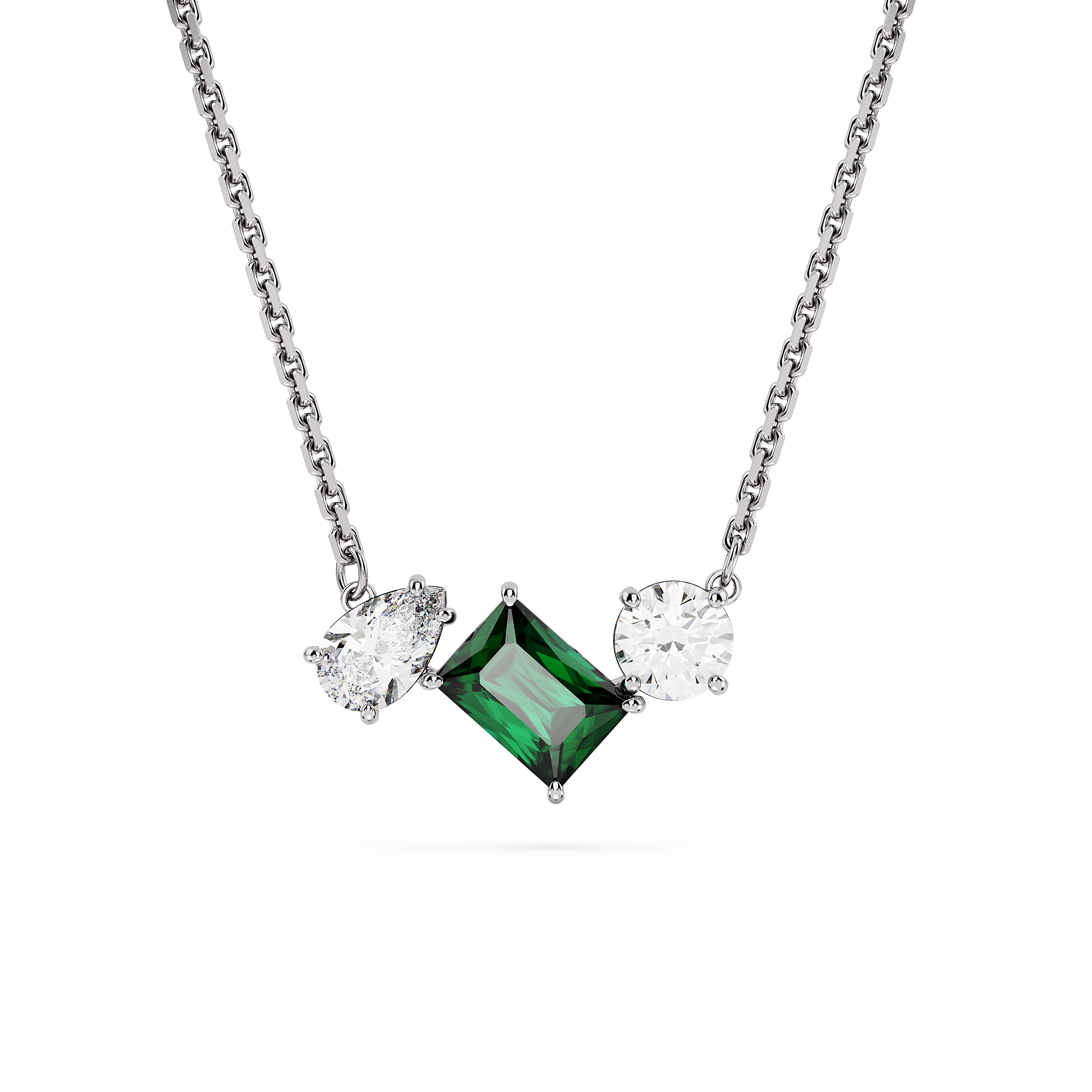 Swarovski Mesmera pendant, Mixed cuts, Green, Rhodium plated 5668278