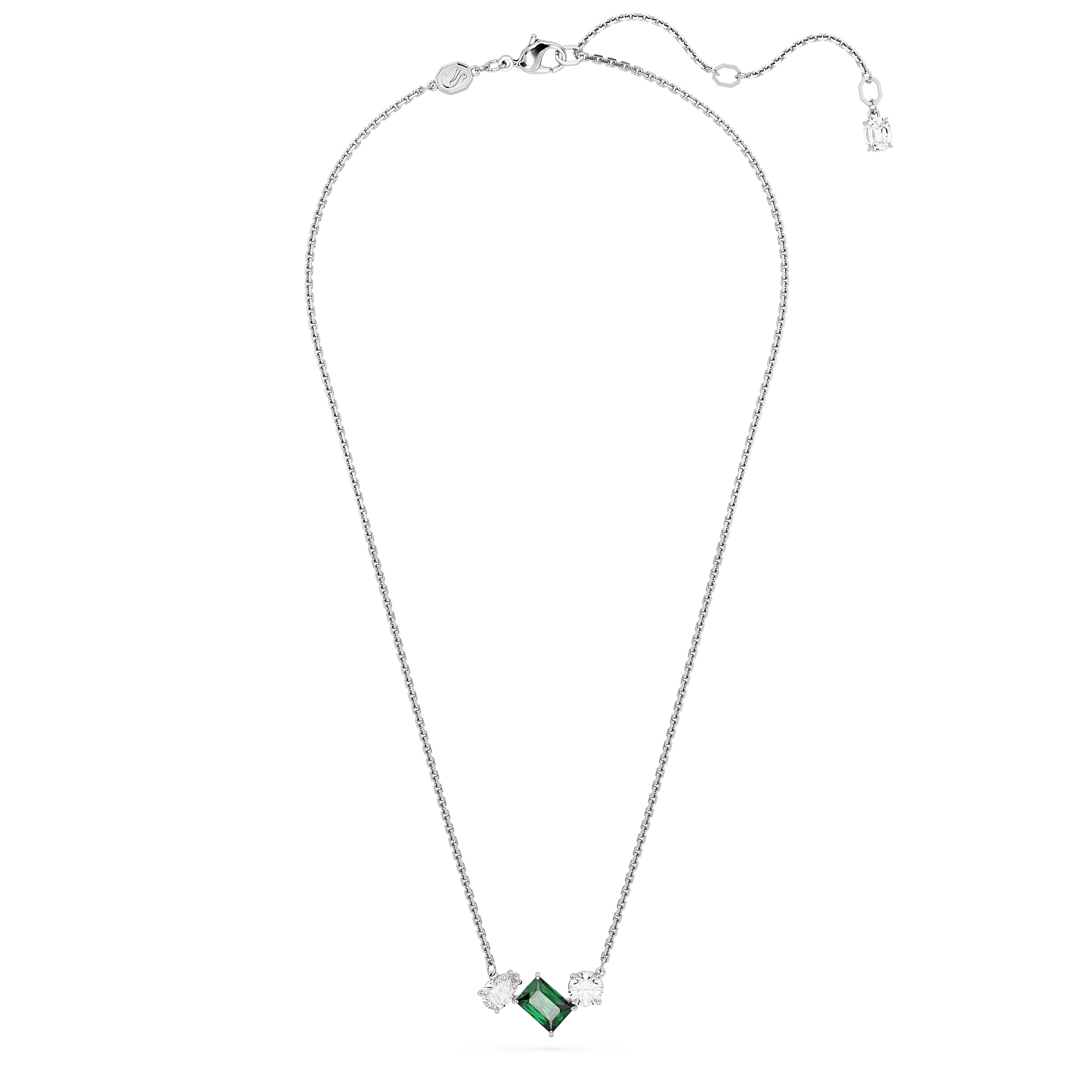 Swarovski Mesmera pendant, Mixed cuts, Green, Rhodium plated 5668278