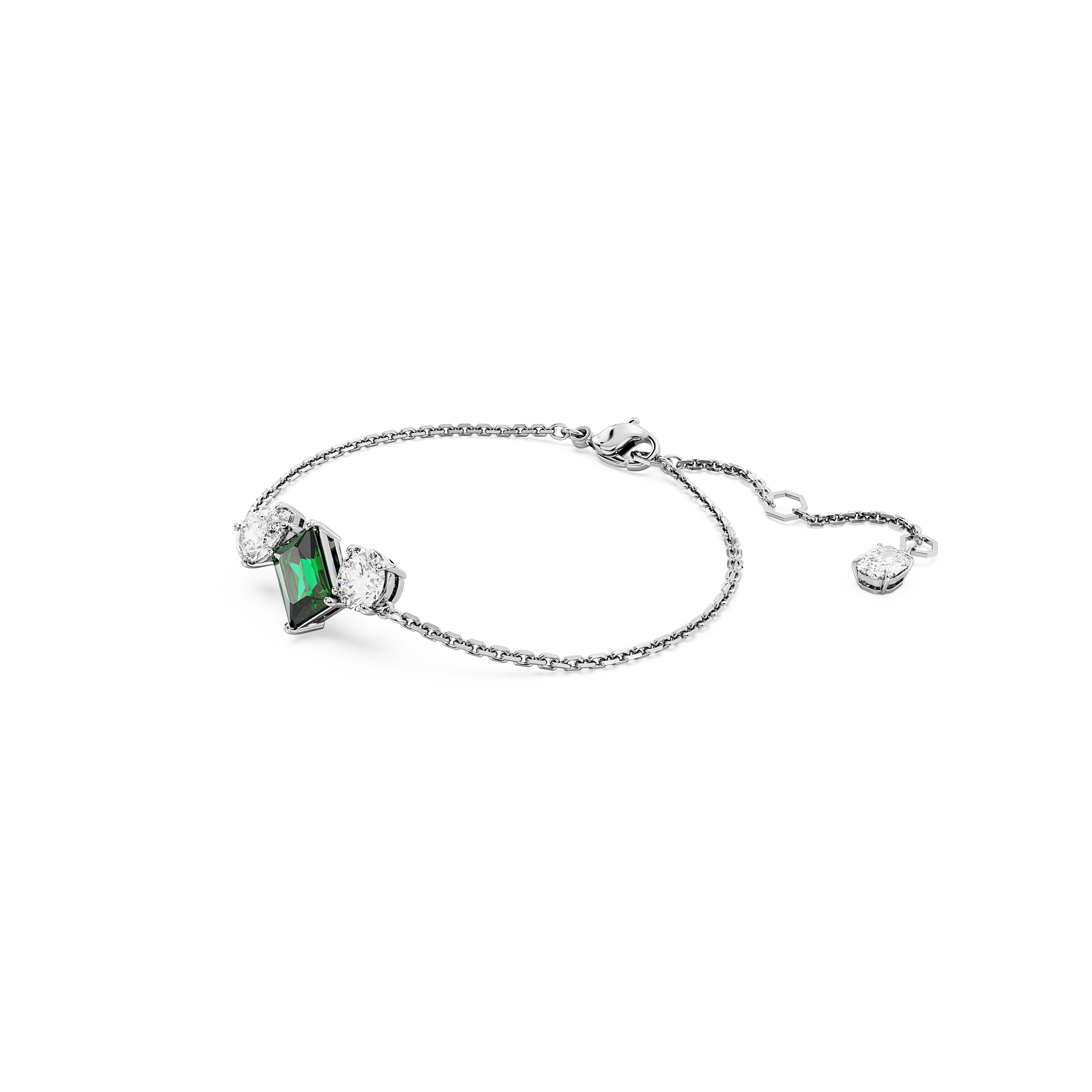 SWAROVSKI MESMERA BRACELET, MIXED CUTS, GREEN, RHODIUM PLATED 5668360