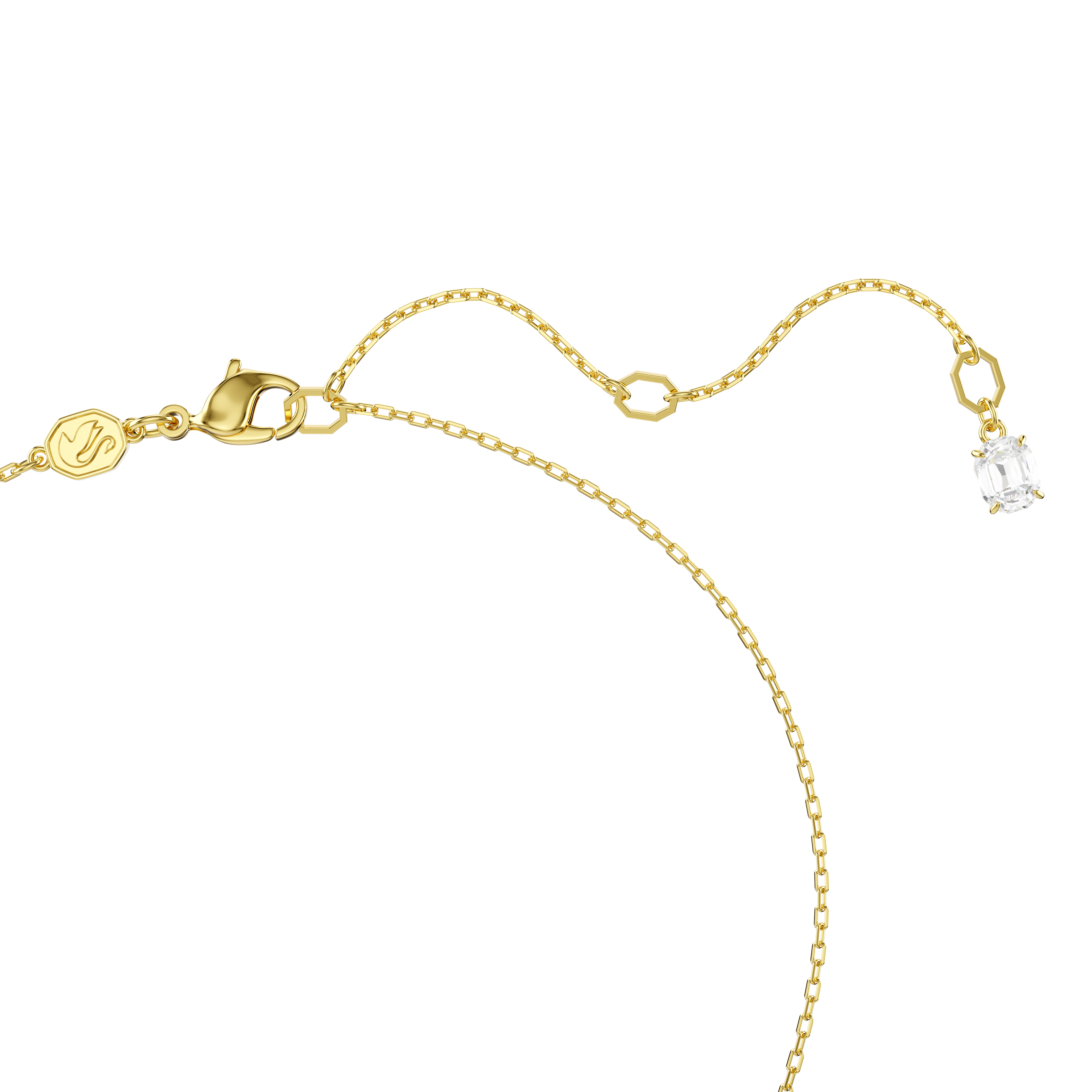 Swarovski Dextera pendant, Interlocking loop, White, Gold-tone plated 5668820