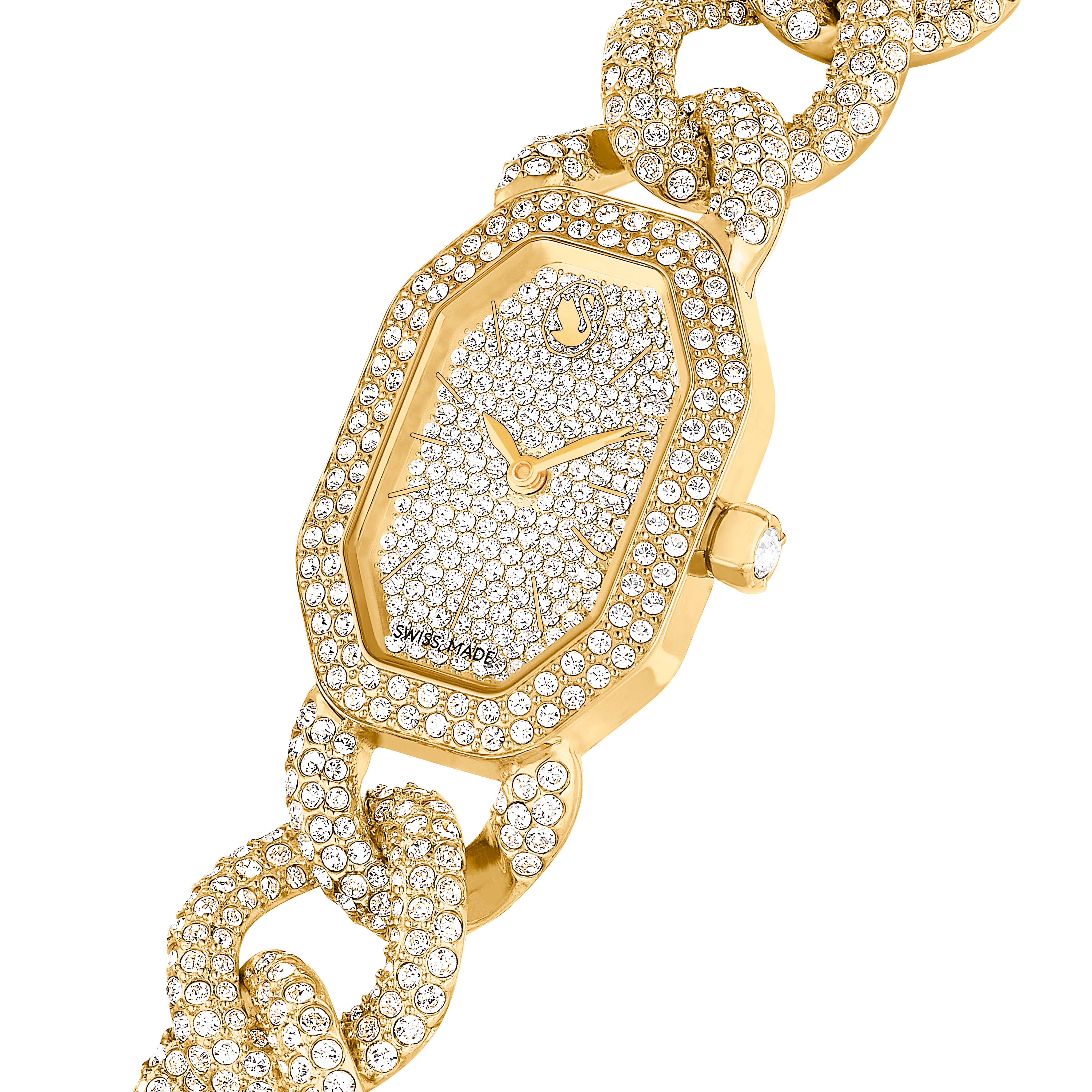 Swarovski Dextera chain watch, Swiss Made, Crystal bracelet, Gold tone, Gold-tone finish 5668854
