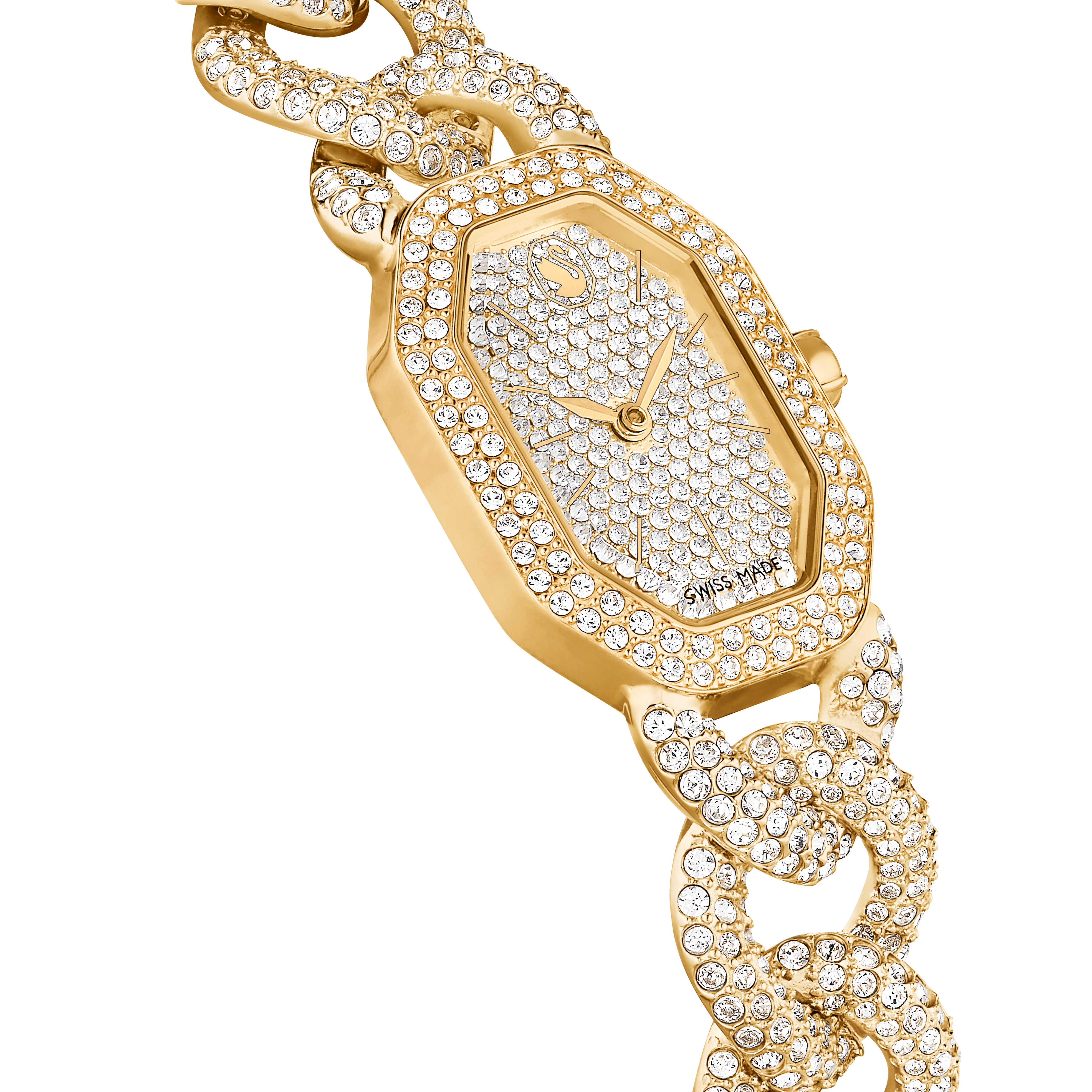 Swarovski Dextera chain watch, Swiss Made, Crystal bracelet, Gold tone, Gold-tone finish 5668854