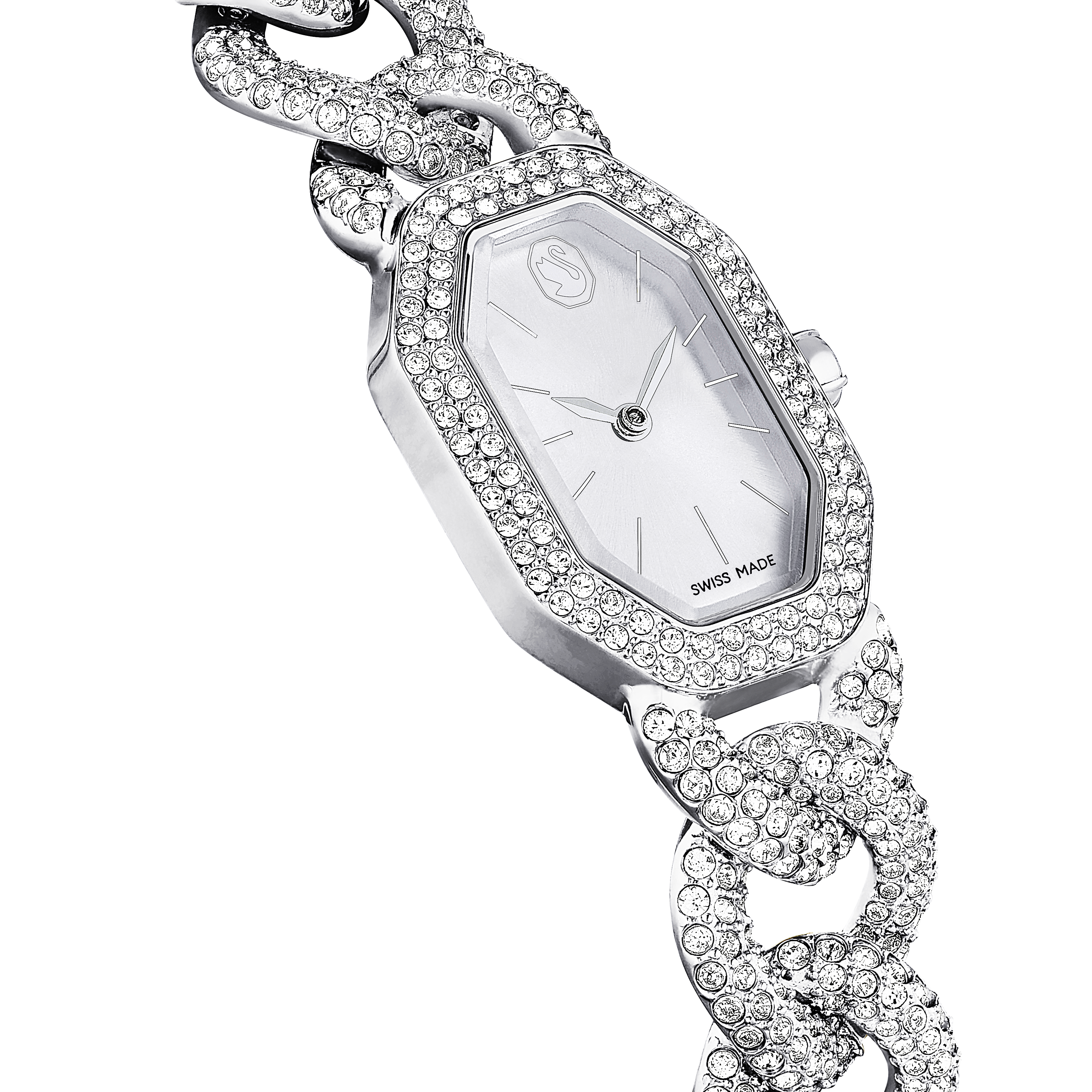 Swarovski Dextera chain watch, Swiss Made, Crystal bracelet, Silver tone, Stainless Steel 5668899