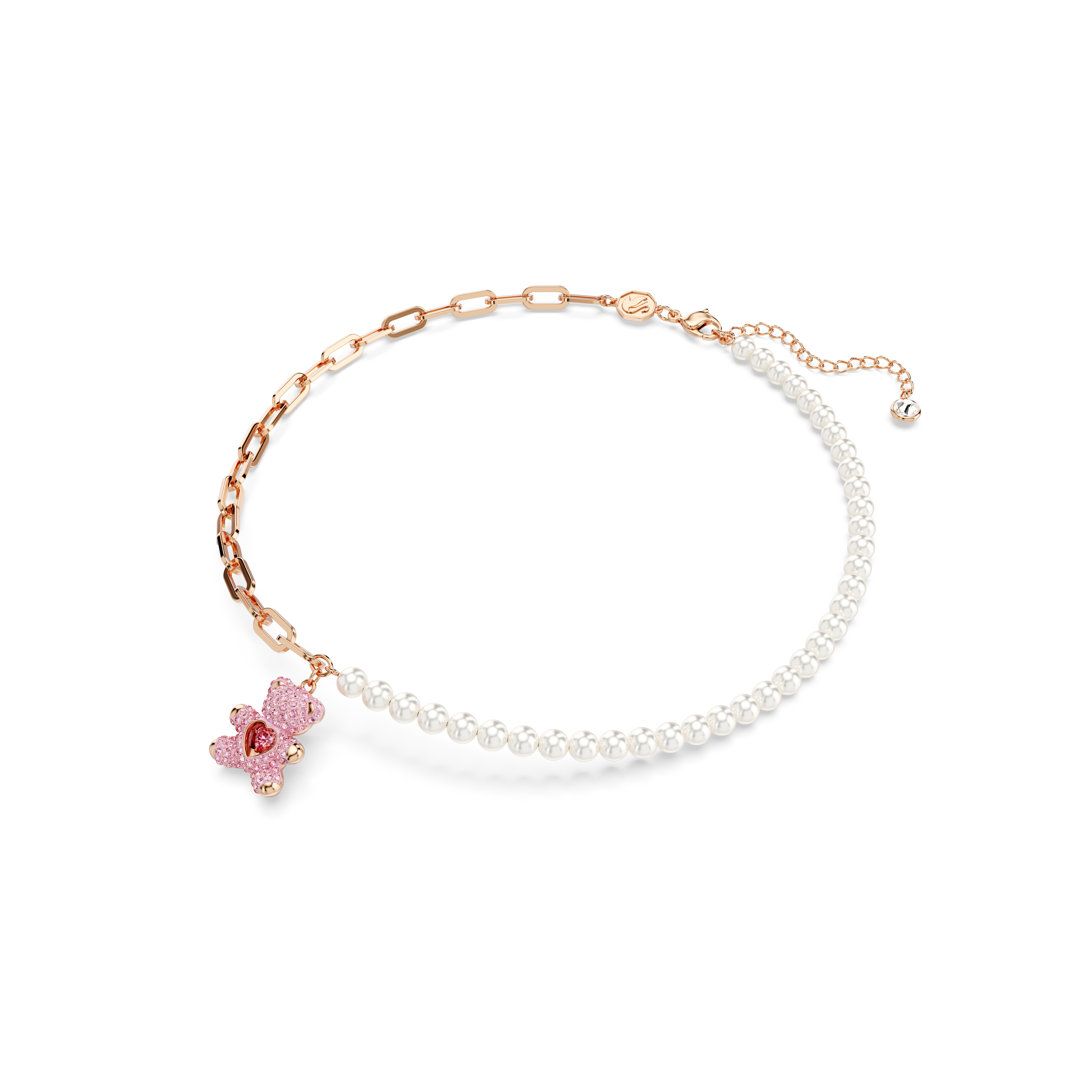 SWAROVSKI TEDDY PENDANT, BEAR, PINK, ROSE GOLD-TONE PLATED 5669166