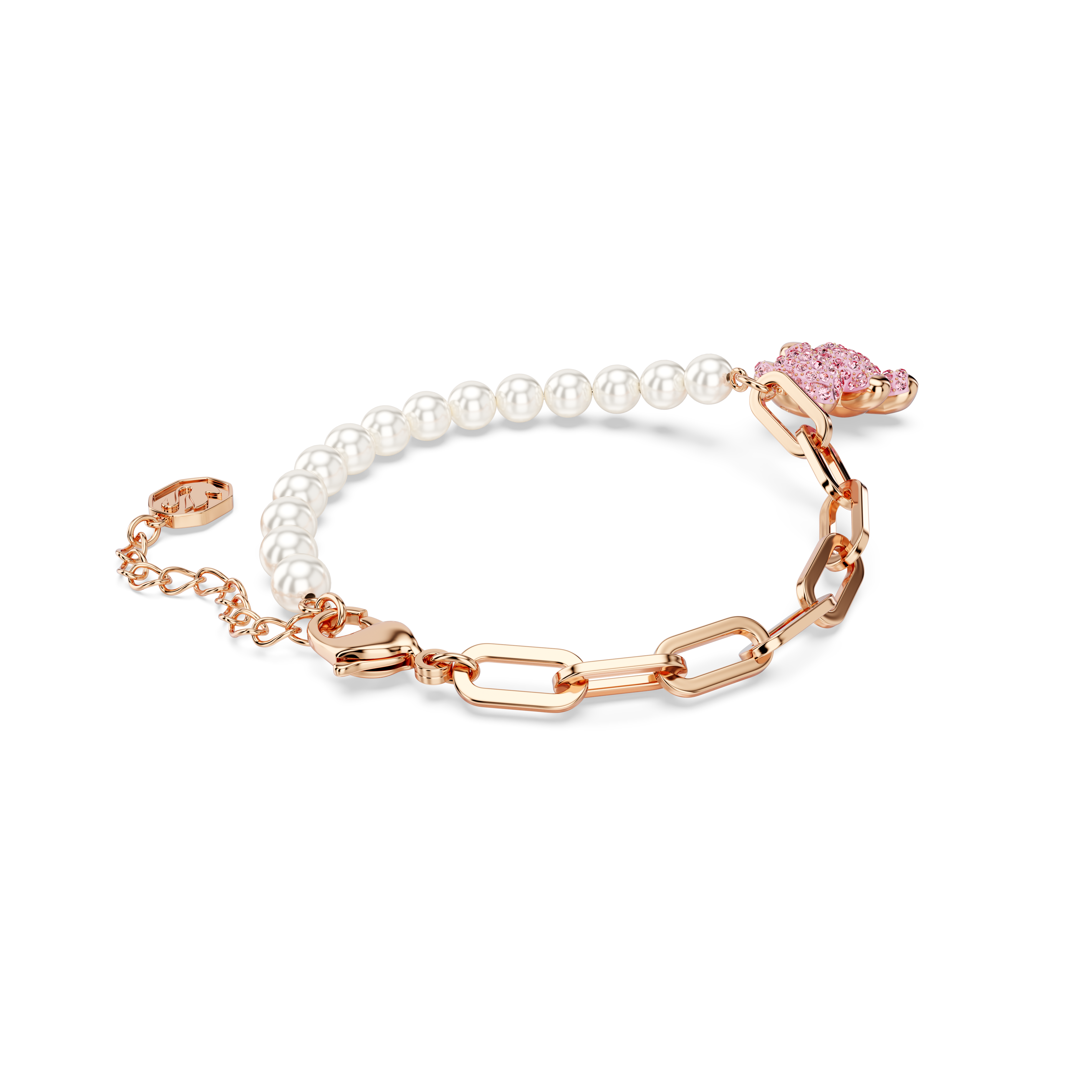SWAROVSKI TEDDY BRACELET, BEAR, PINK, ROSE GOLD-TONE PLATED 5669169