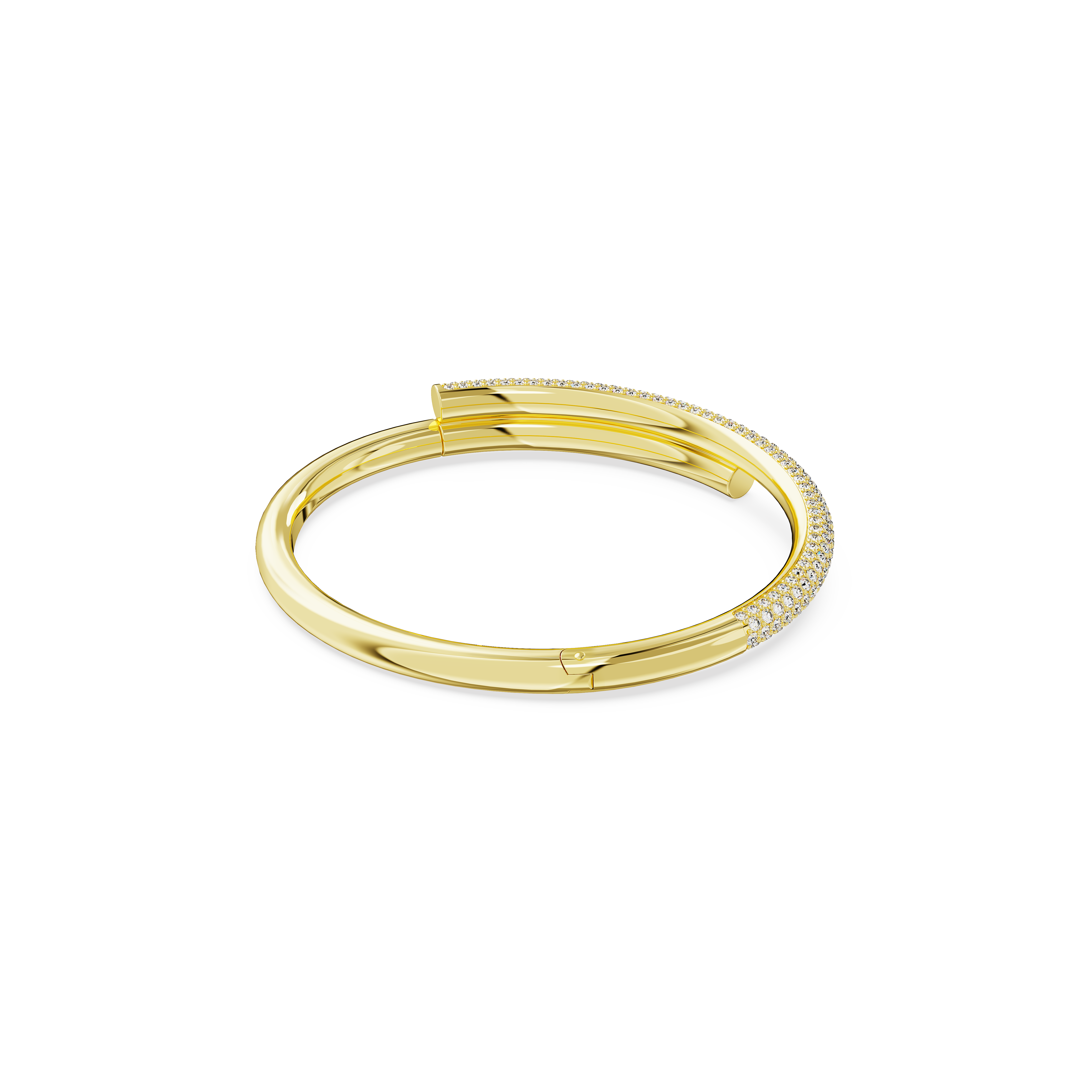 SWAROVSKI DEXTERA BANGLE, MAGNETIC CLOSURE, WHITE, GOLD-TONE PLATED