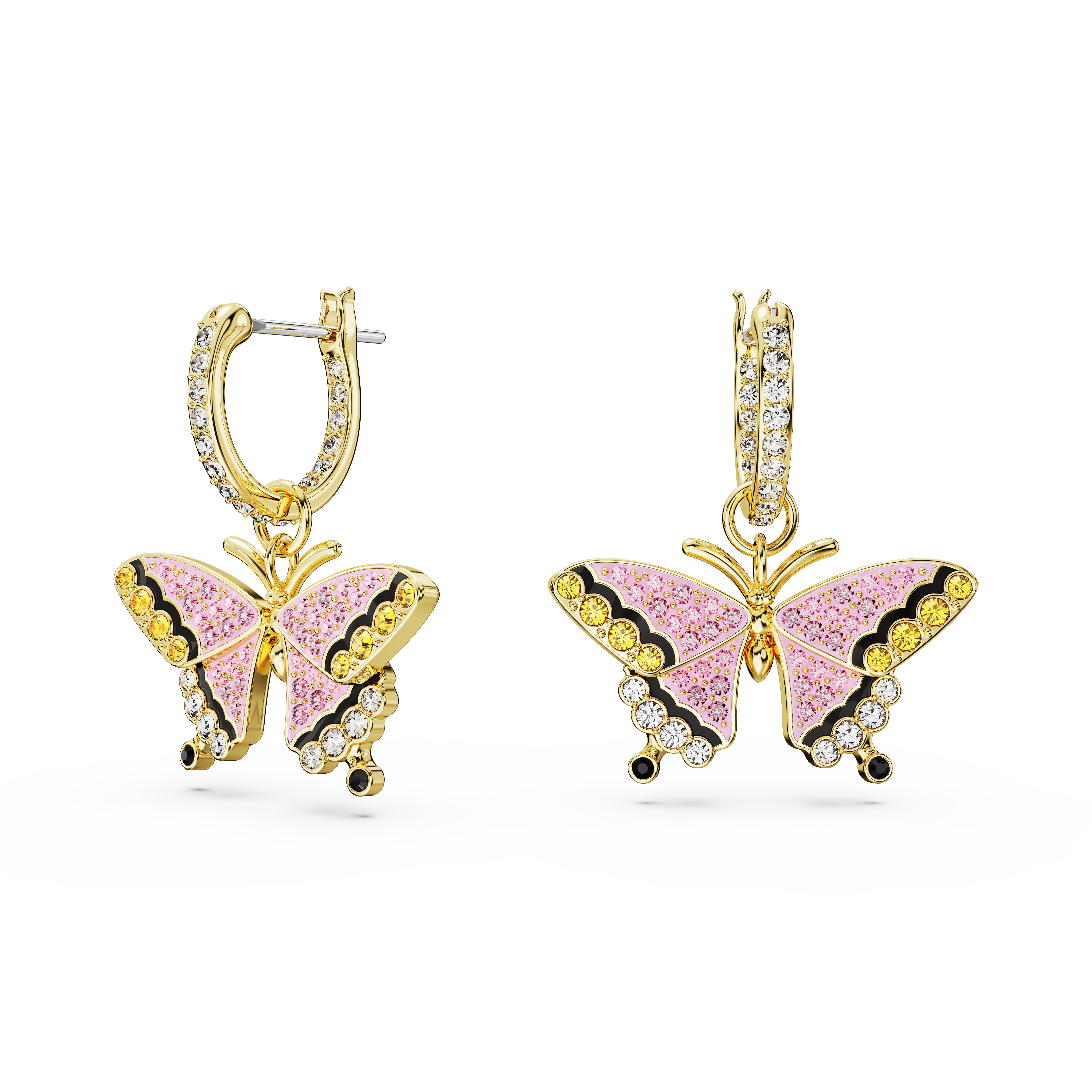 SWAROVSKI IDYLLIA DROP EARRINGS, BUTTERFLY, MULTICOLORED, GOLD-TONE PLATED 5670055