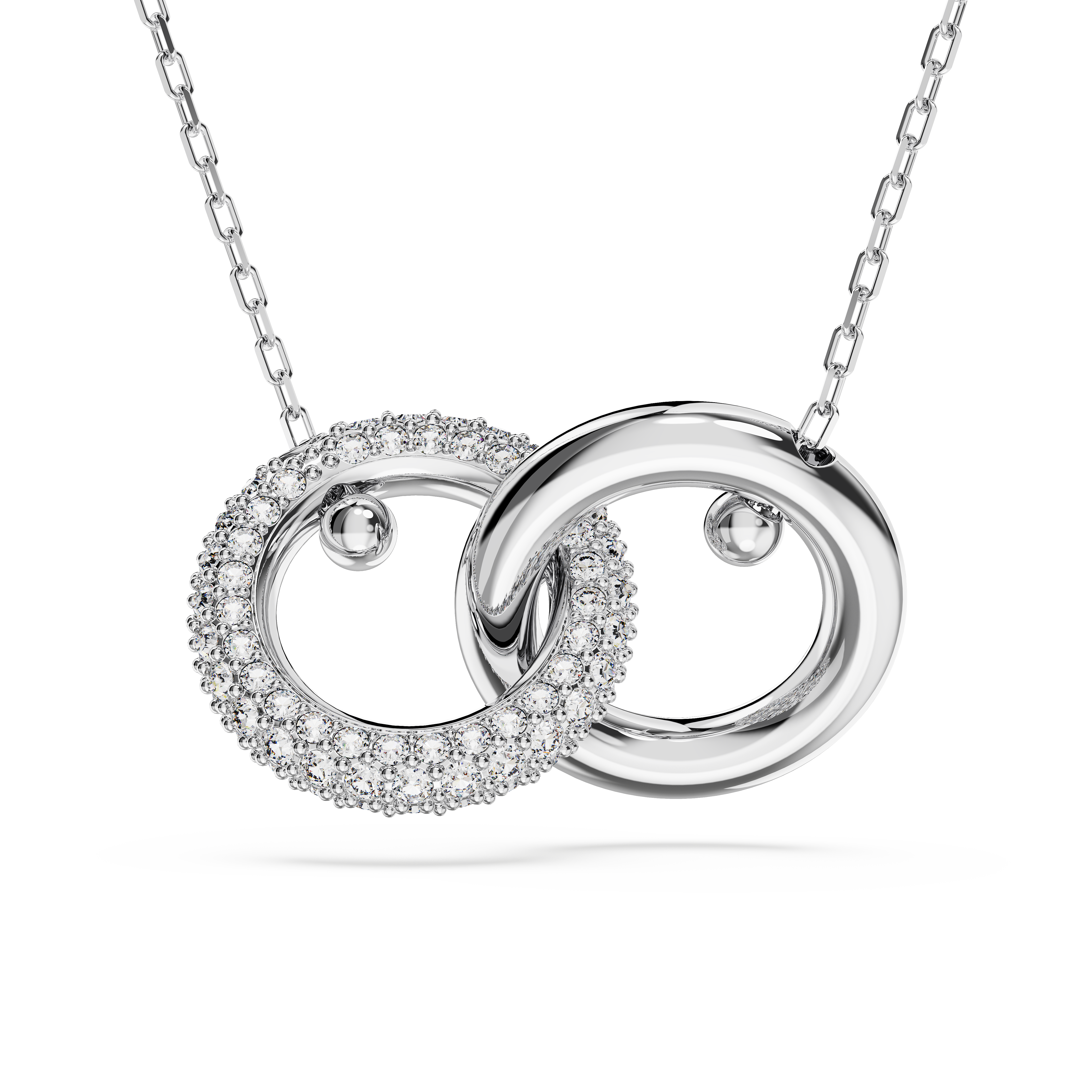 SWAROVSKI DEXTERA PENDANT, INTERLOCKING LOOP, WHITE, RHODIUM PLATED 5670251
