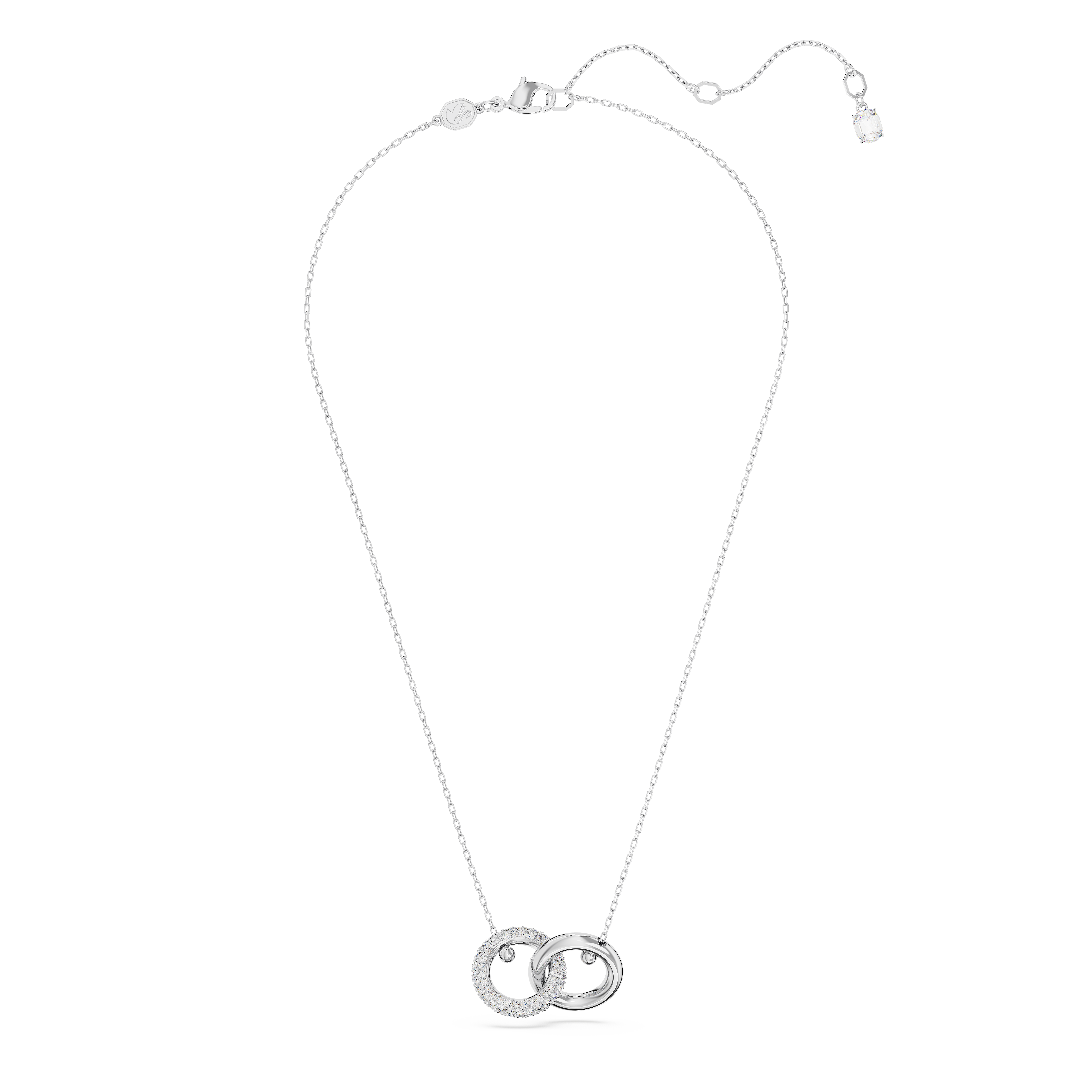 SWAROVSKI DEXTERA PENDANT, INTERLOCKING LOOP, WHITE, RHODIUM PLATED 5670251