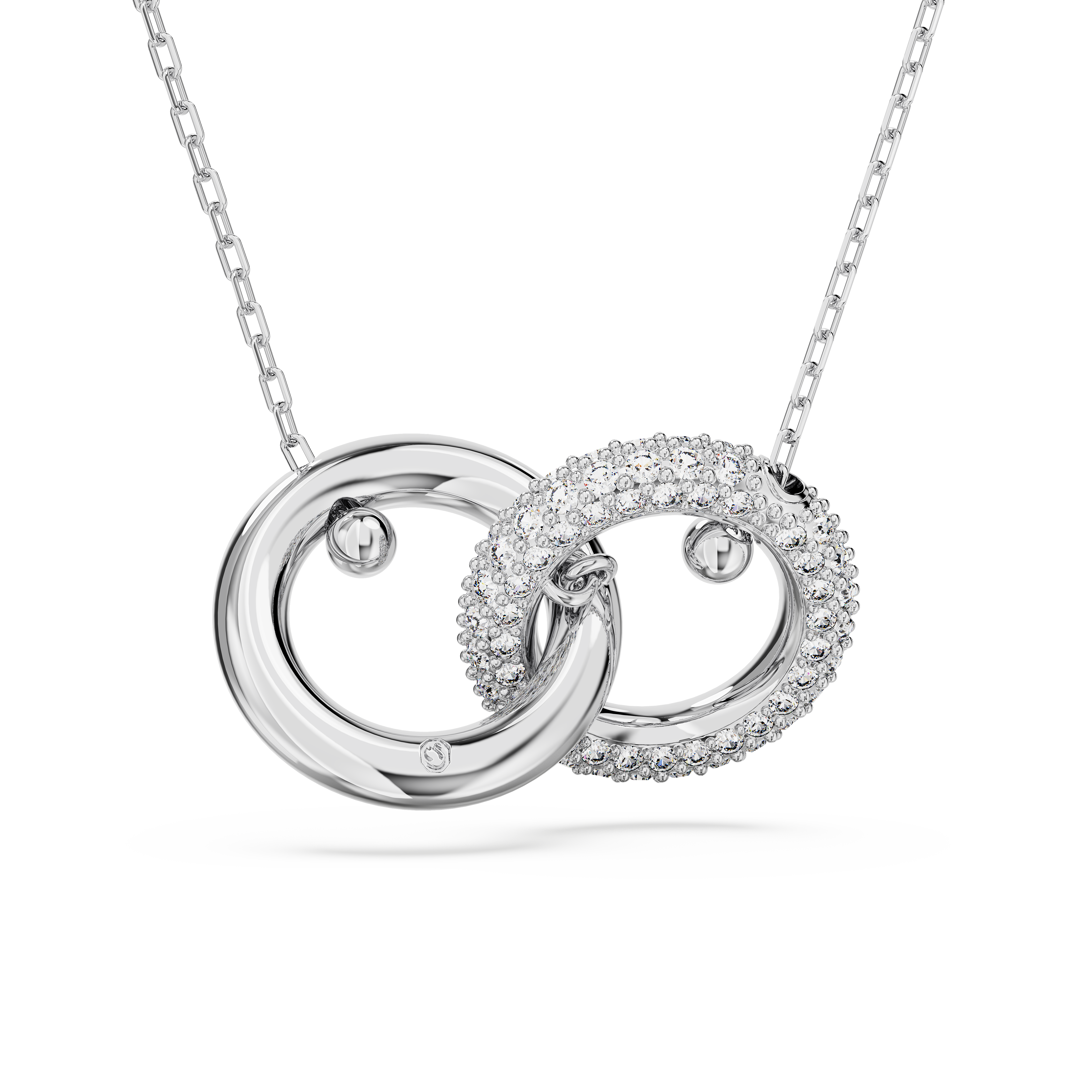 SWAROVSKI DEXTERA PENDANT, INTERLOCKING LOOP, WHITE, RHODIUM PLATED 5670251