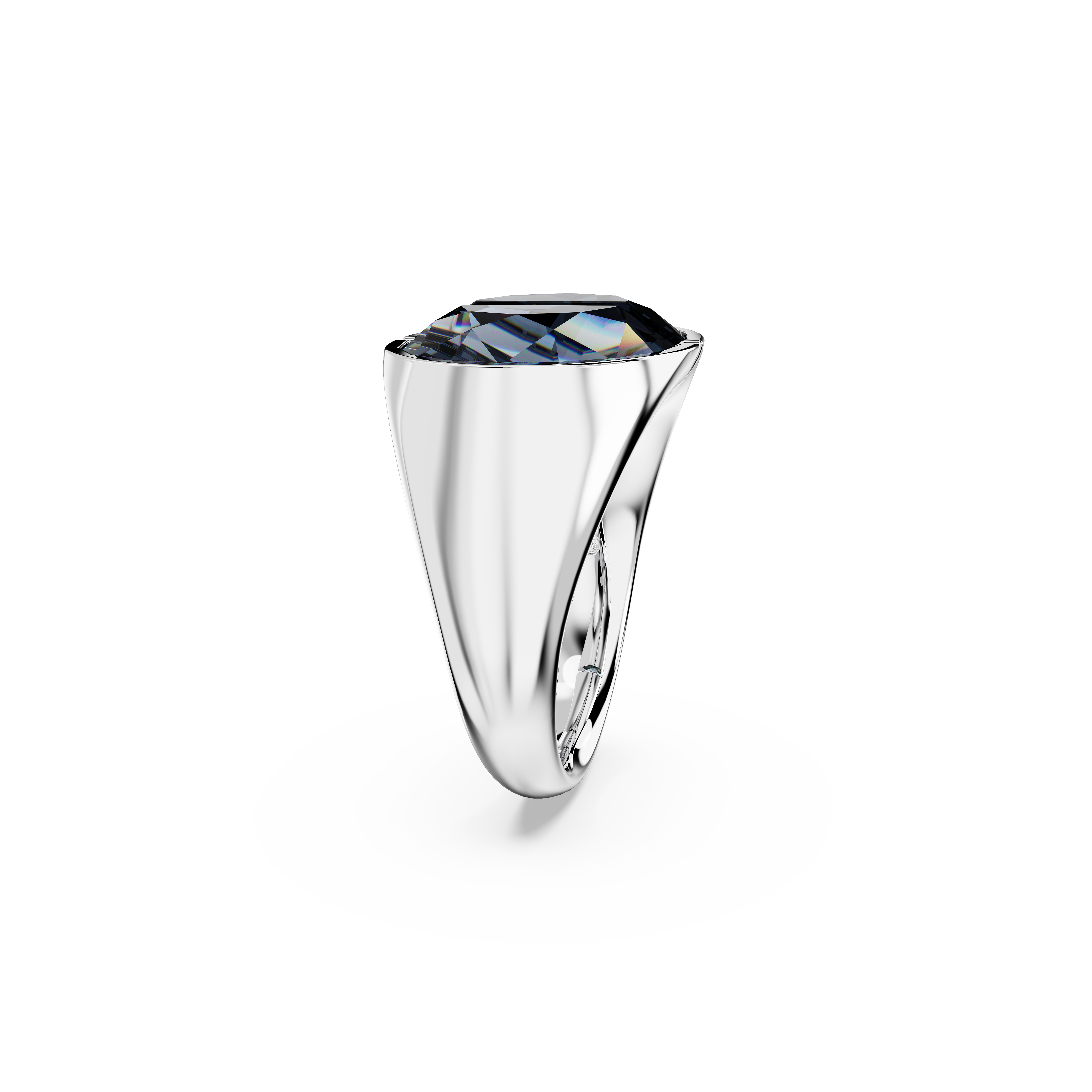 SWAROVSKI LUCENT COCKTAIL RING, GRAY, RHODIUM PLATED
