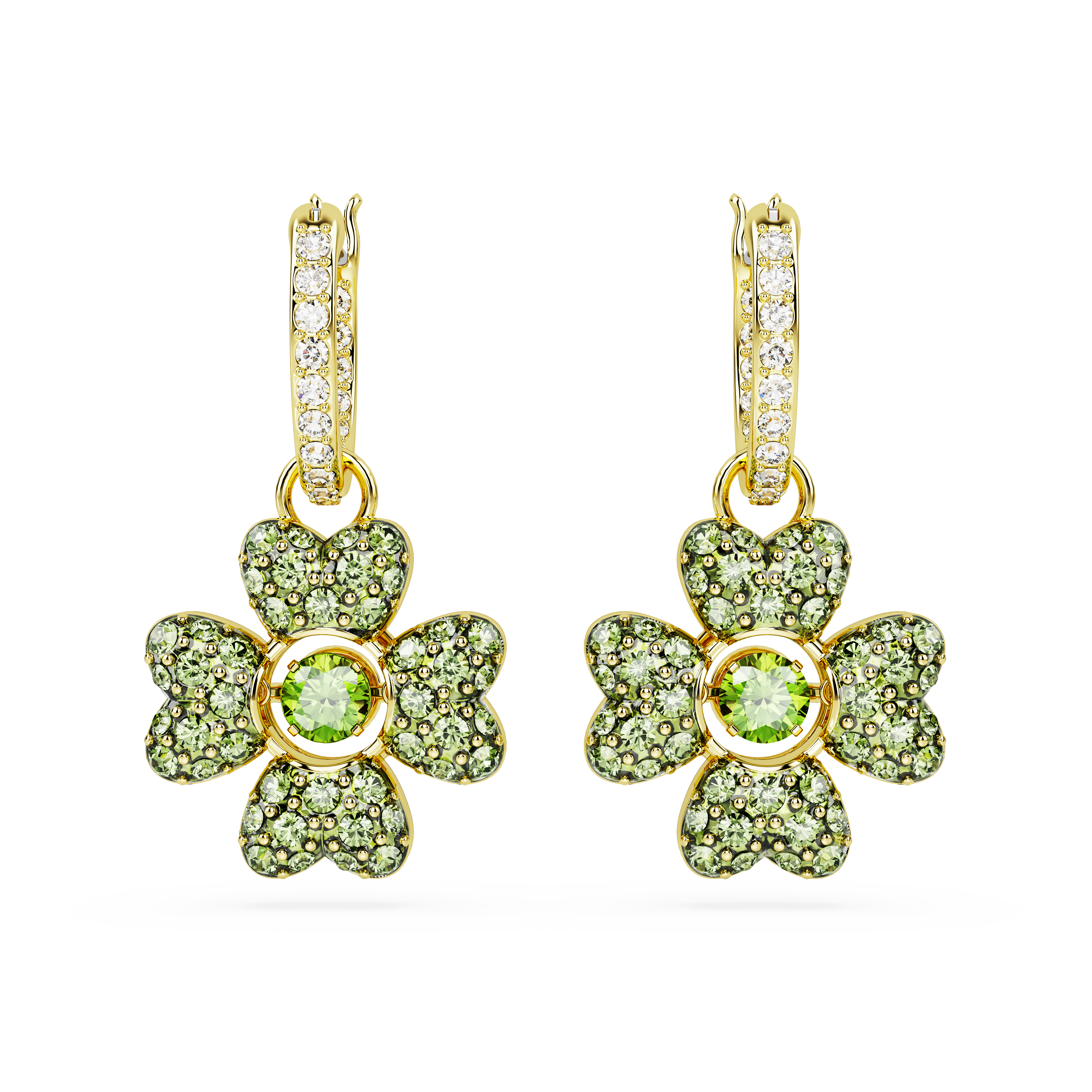 SWAROVSKI IDYLLIA DROP EARRINGS, CLOVER, GREEN, GOLD-TONE PLATED 5670664
